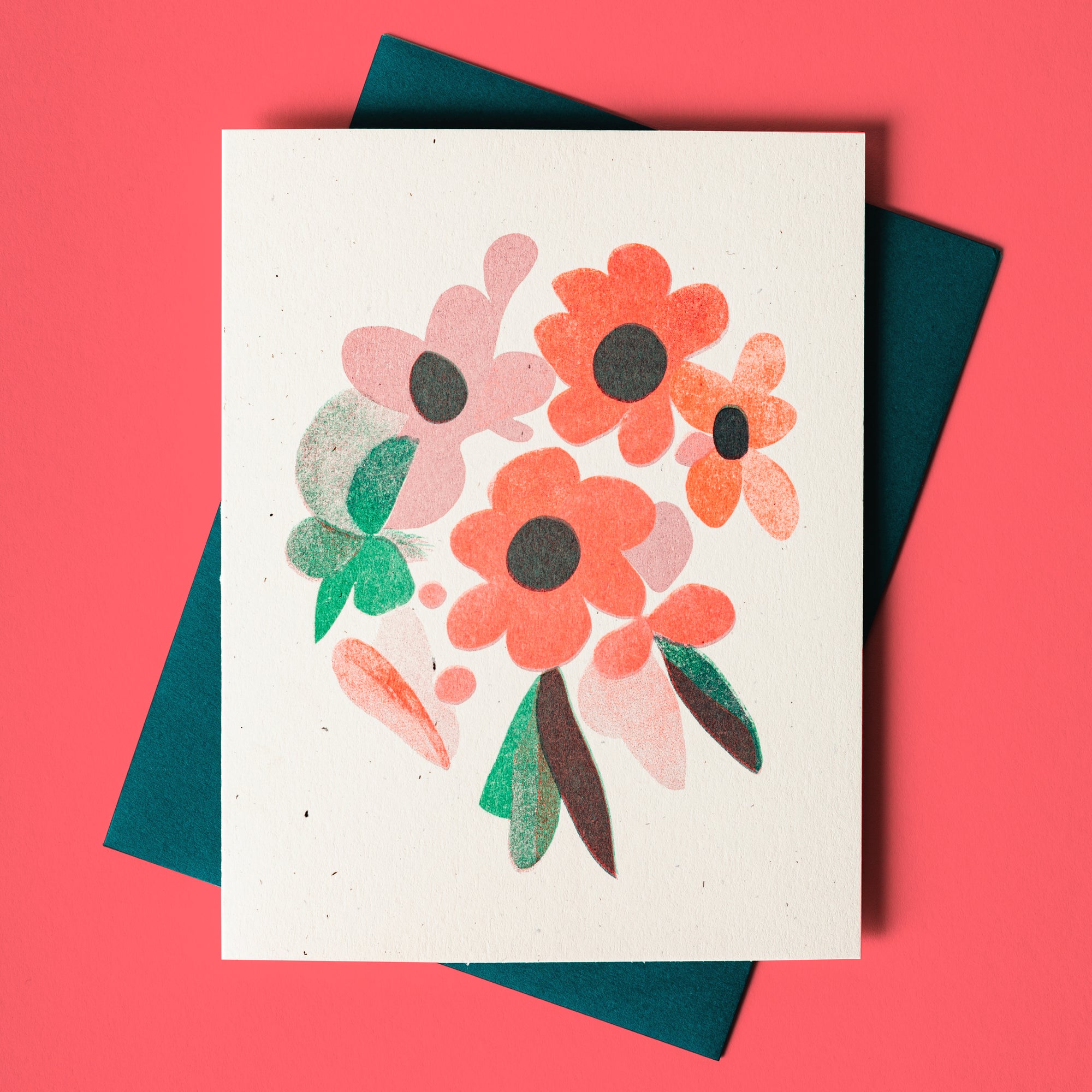 Abstract Flowers - Risograph Card