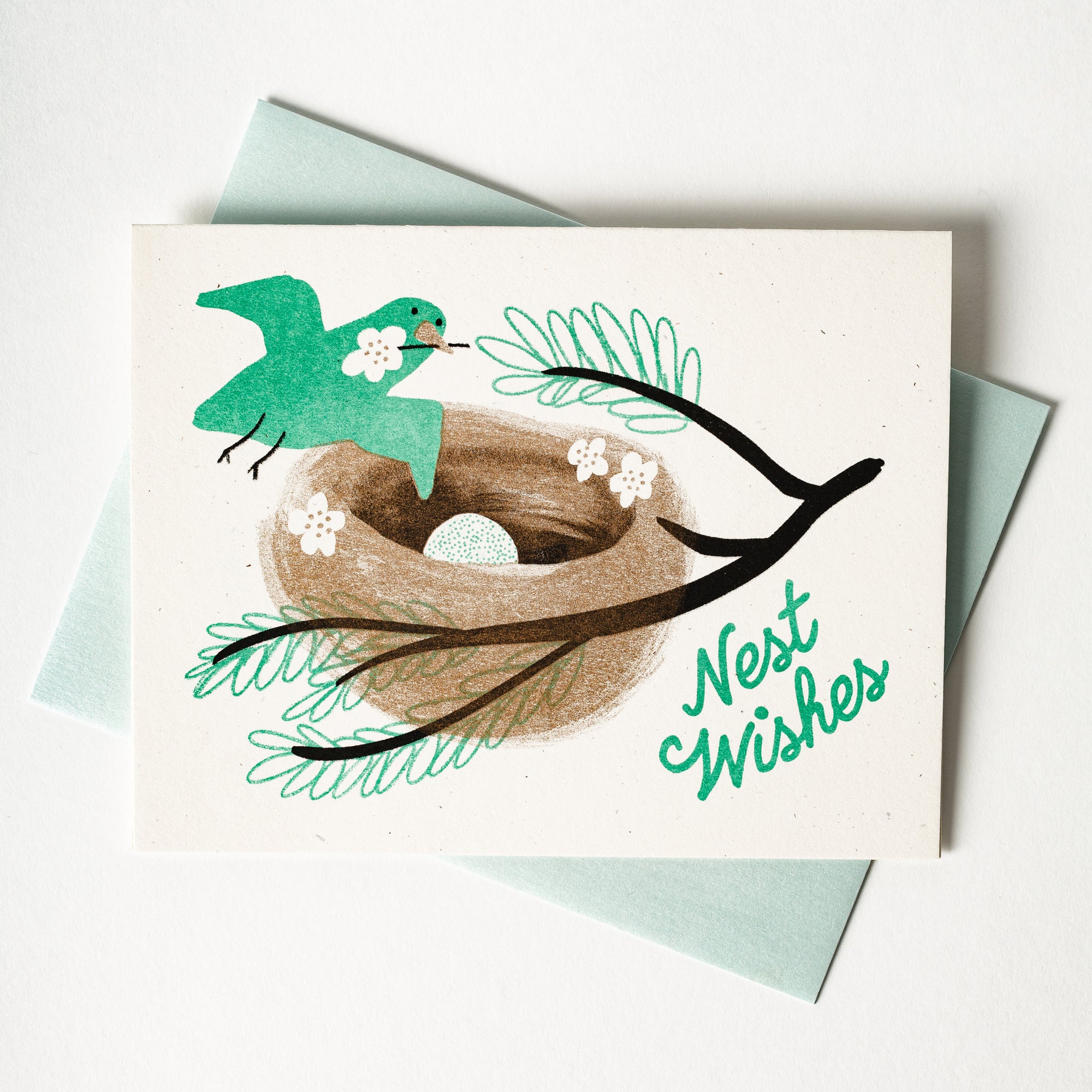 Nest Wishes - Risograph Card