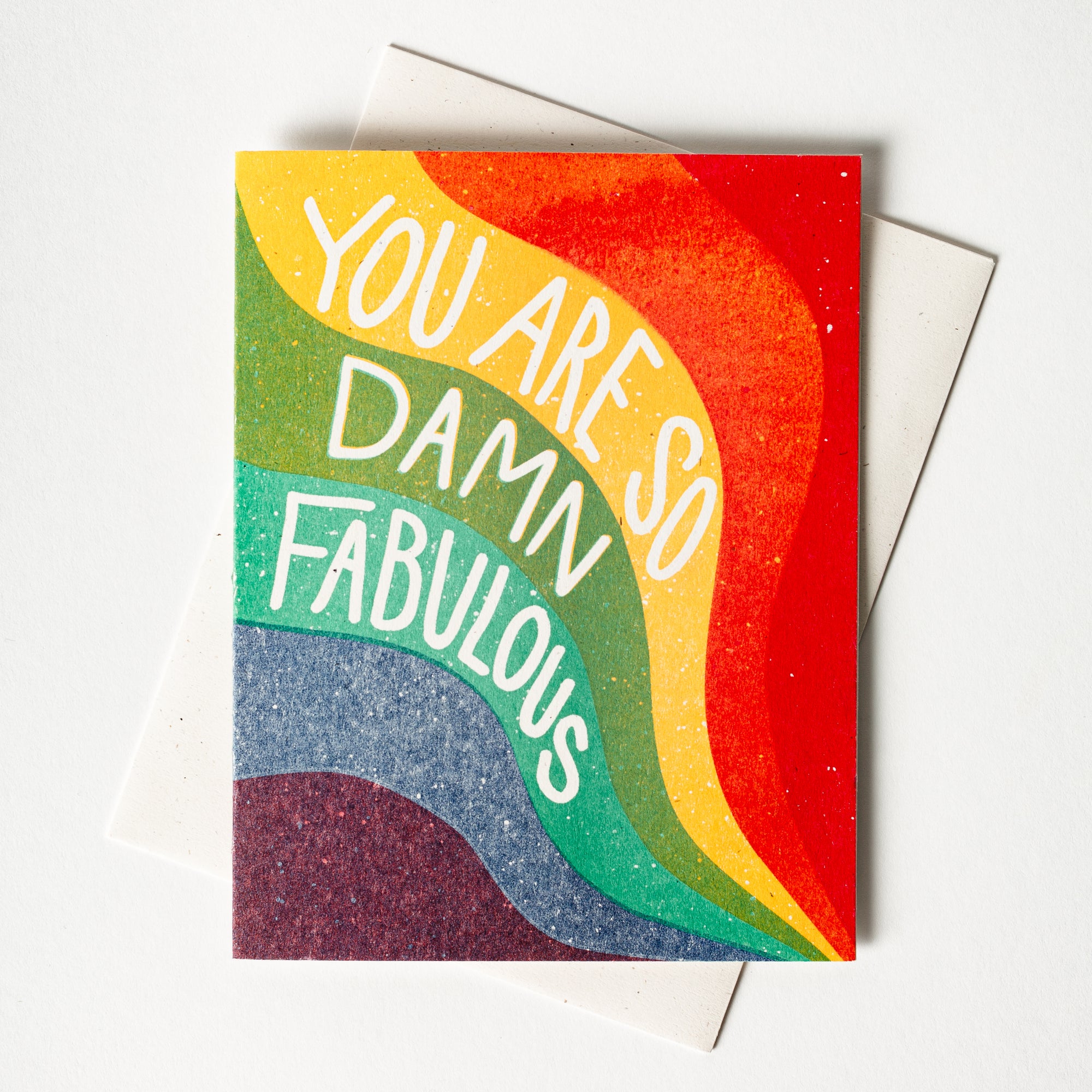 So Damn Fabulous Rainbow - Risograph Card
