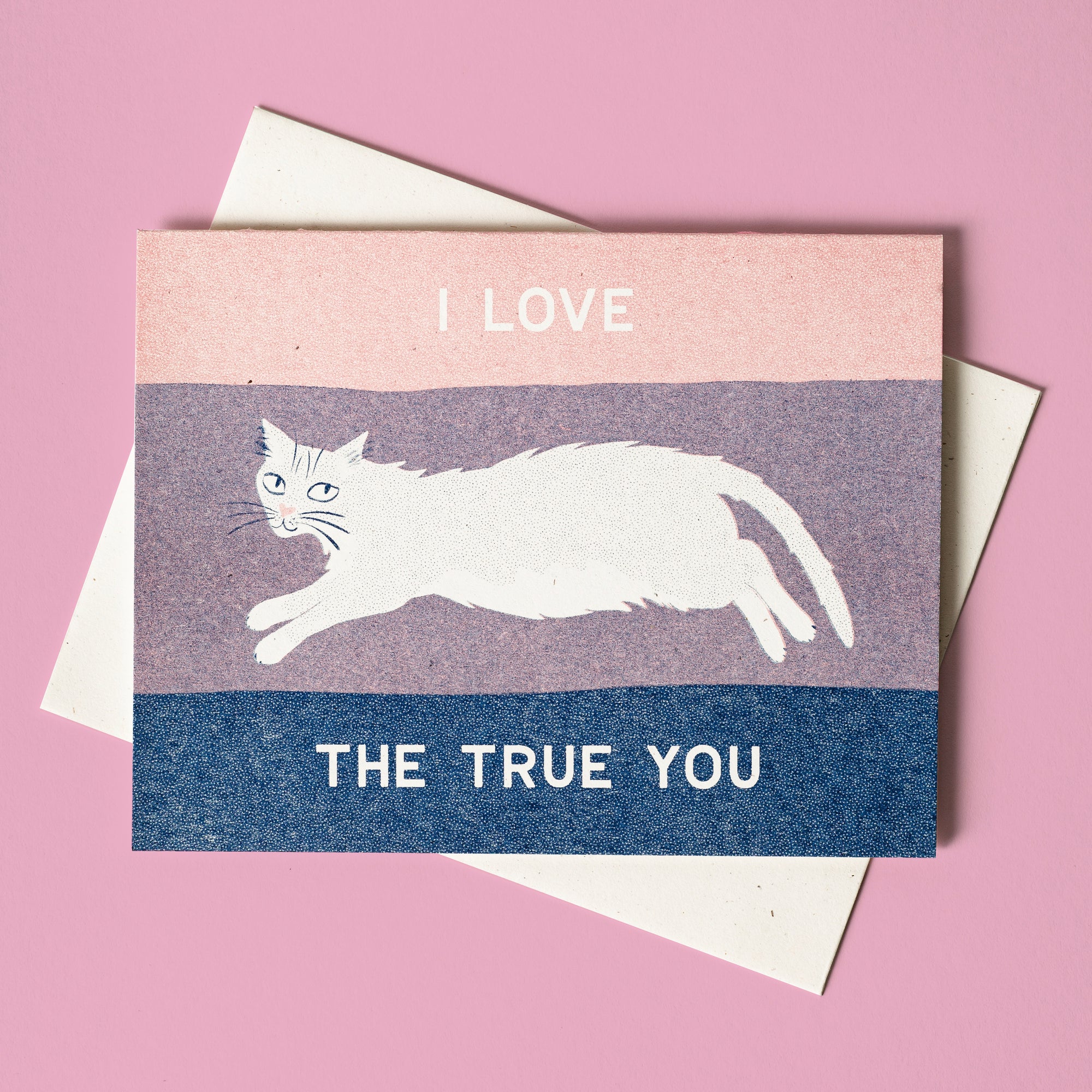 I Love The True You - Bi Pride Risograph Card