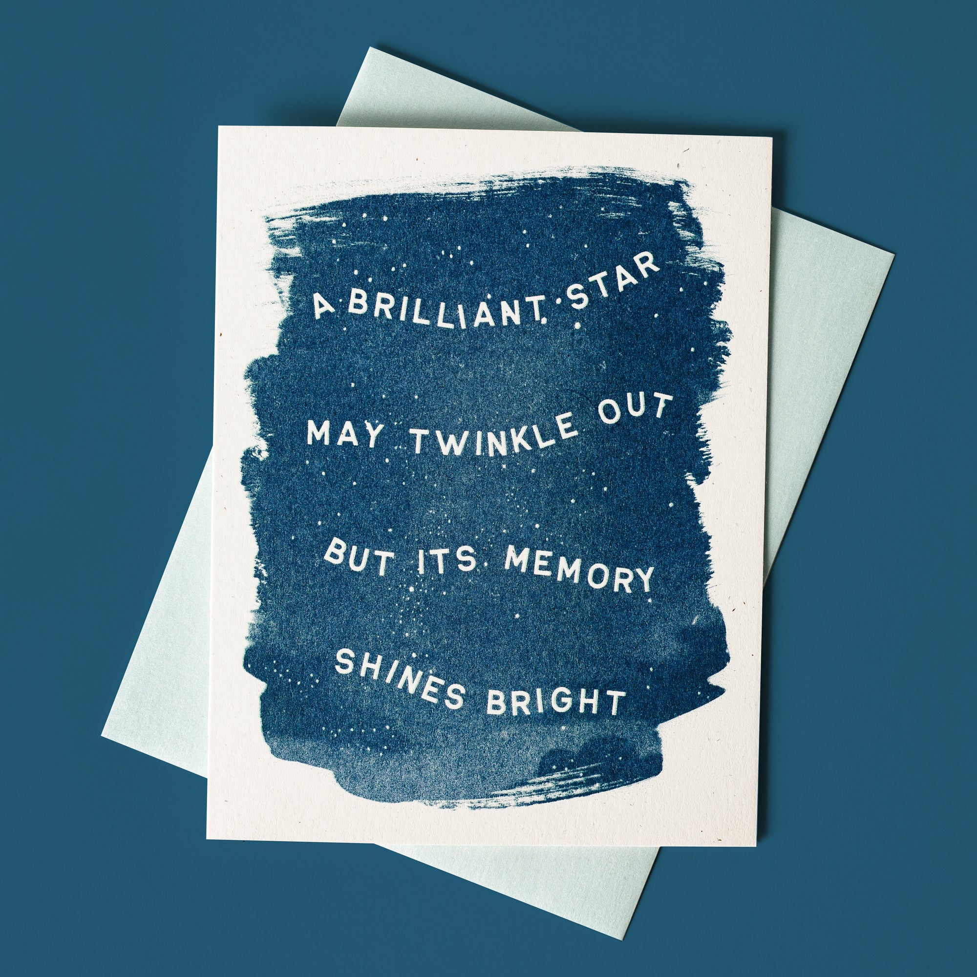 A Brilliant Star May Twinkle Out - Risograph Sympathy Card