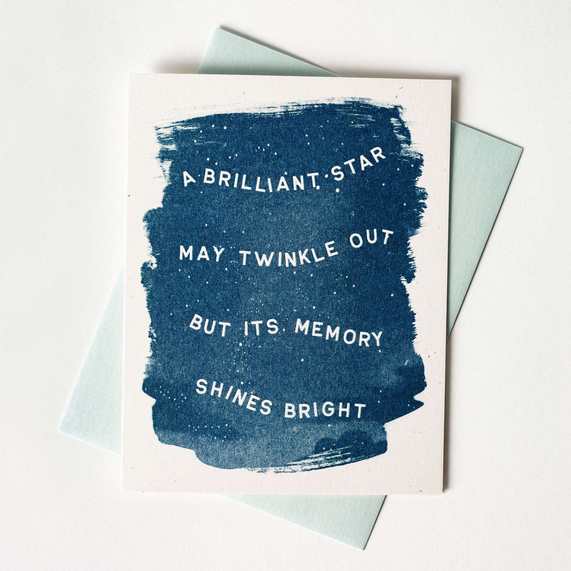 A Brilliant Star May Twinkle Out - Risograph Sympathy Card