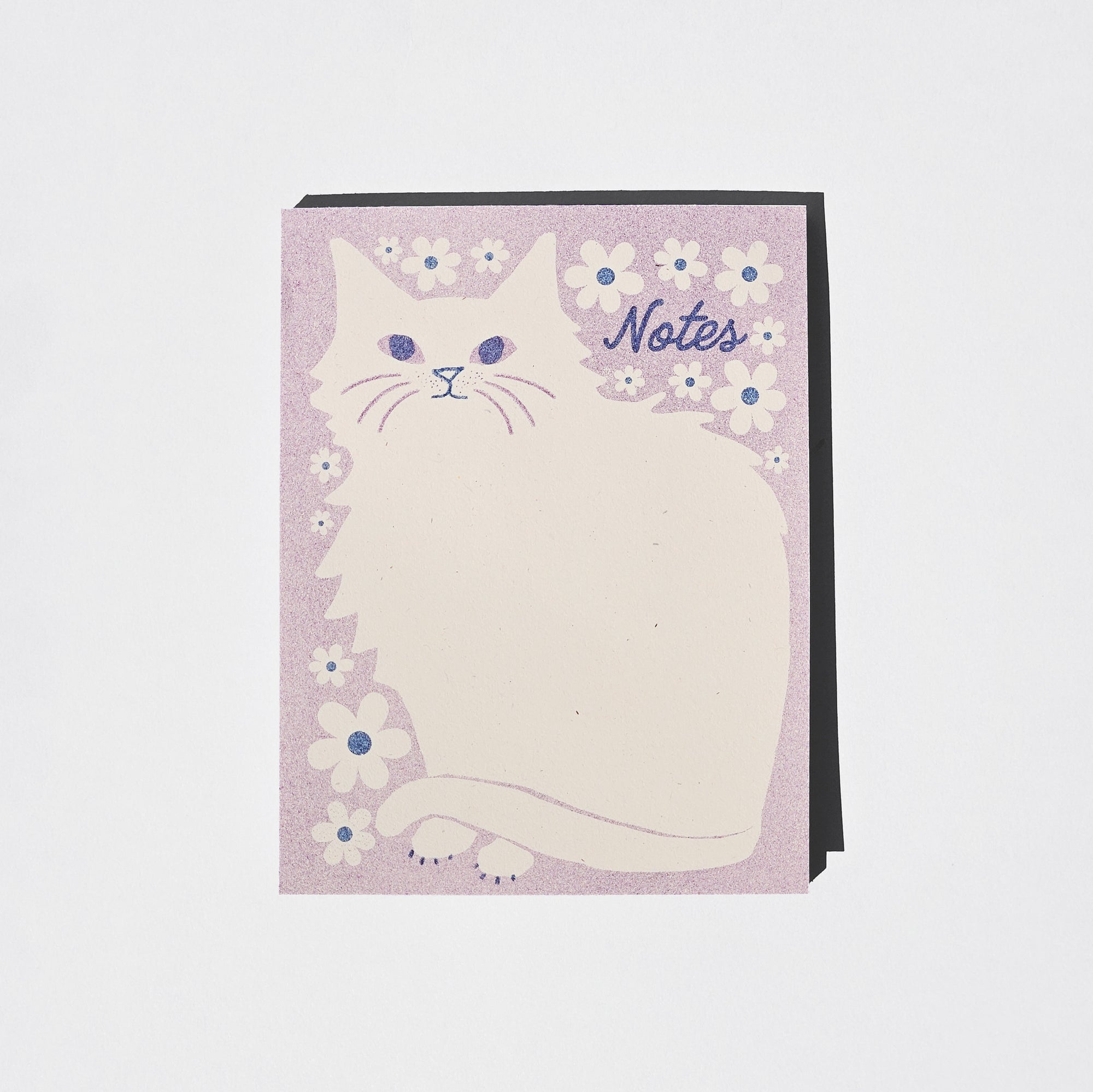 Negative Space Floral Cat - Risograph A2 Notepad