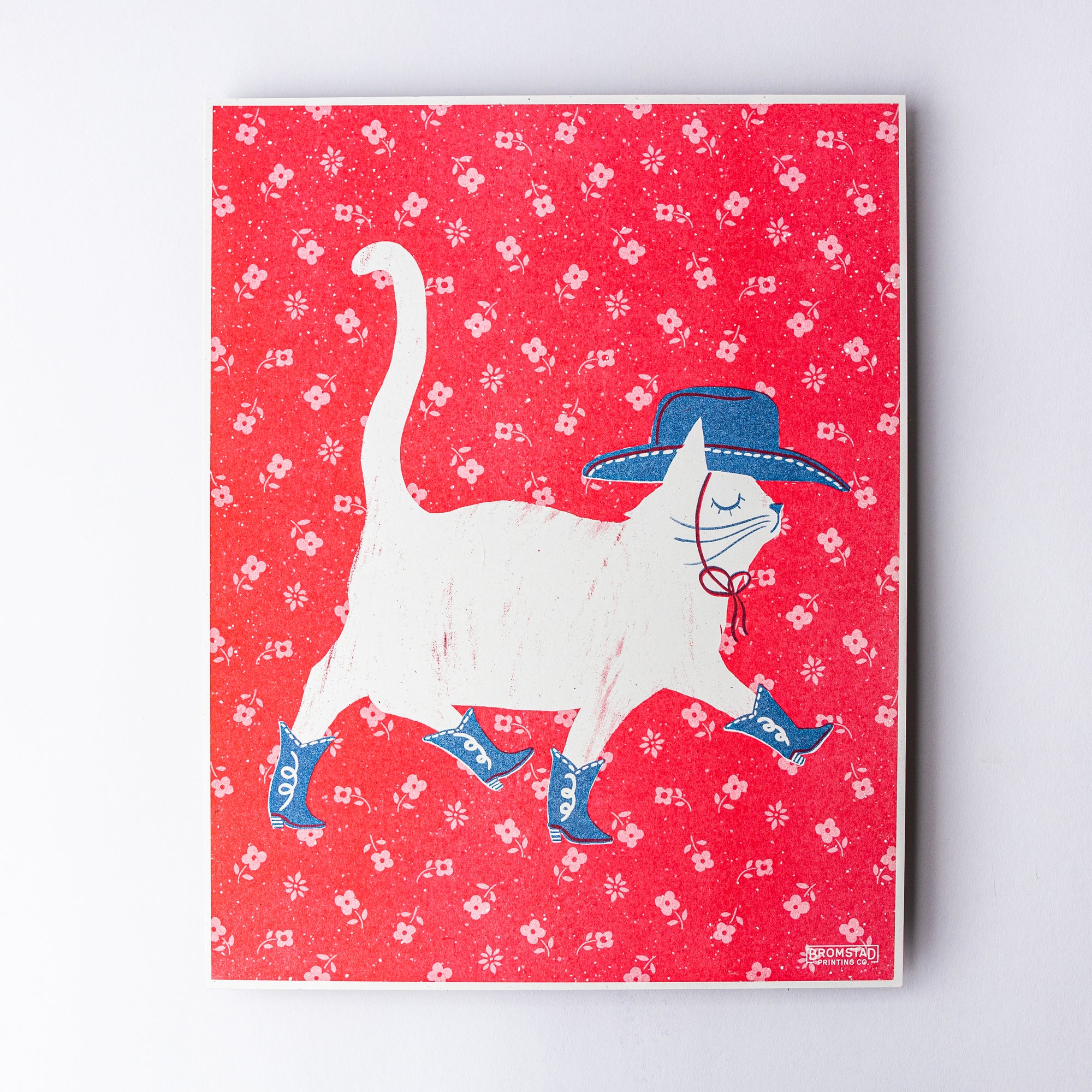 Cowboy Cat - Risograph Print