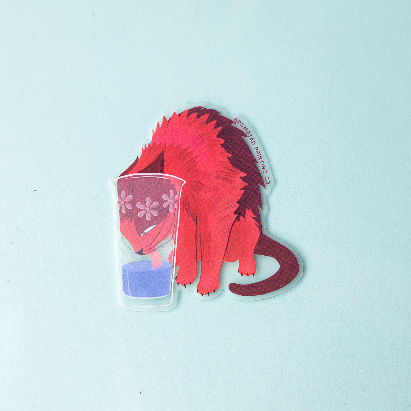 Hydrated Cat Clear Sticker