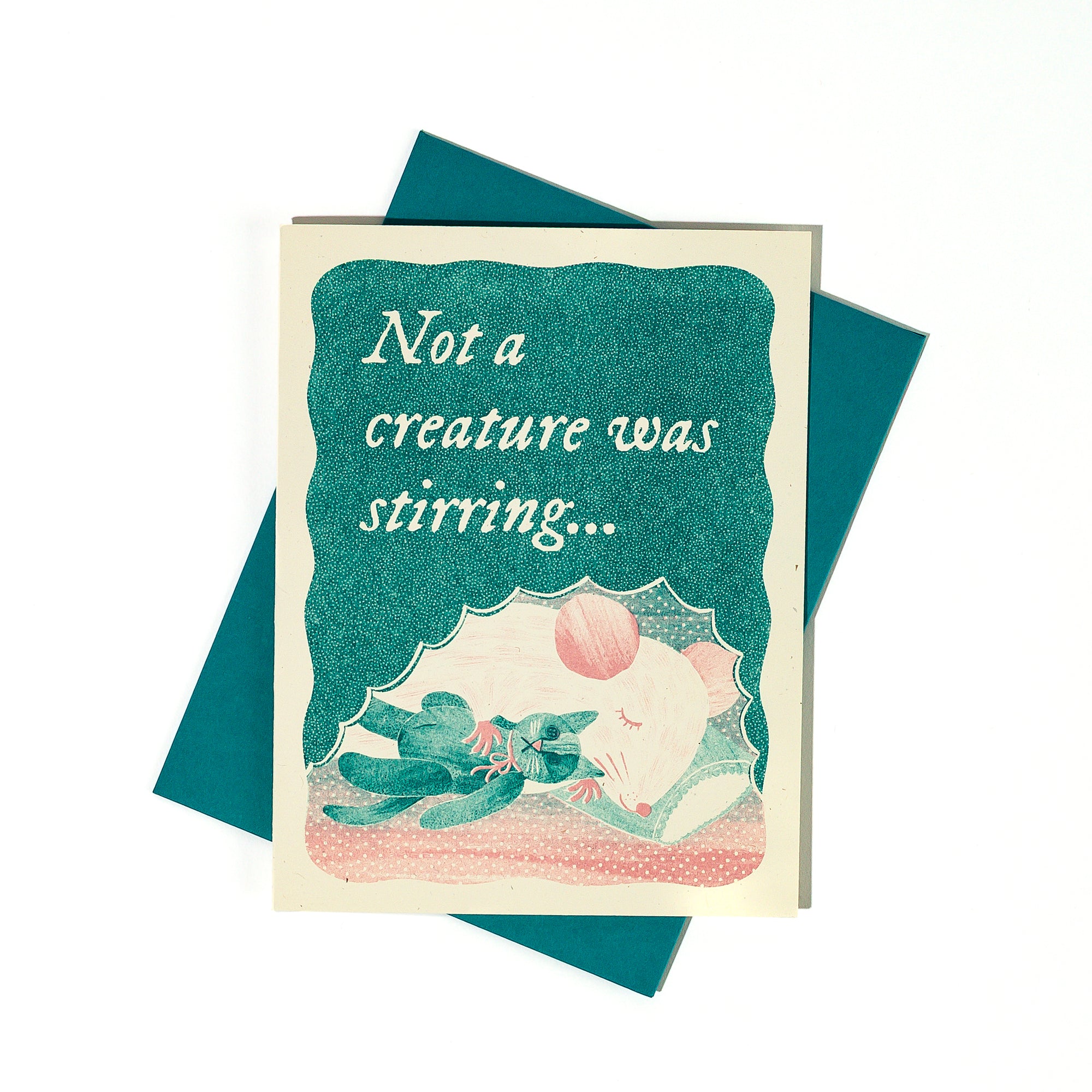 Not a Creature Was Stirring - Risograph Holiday Card