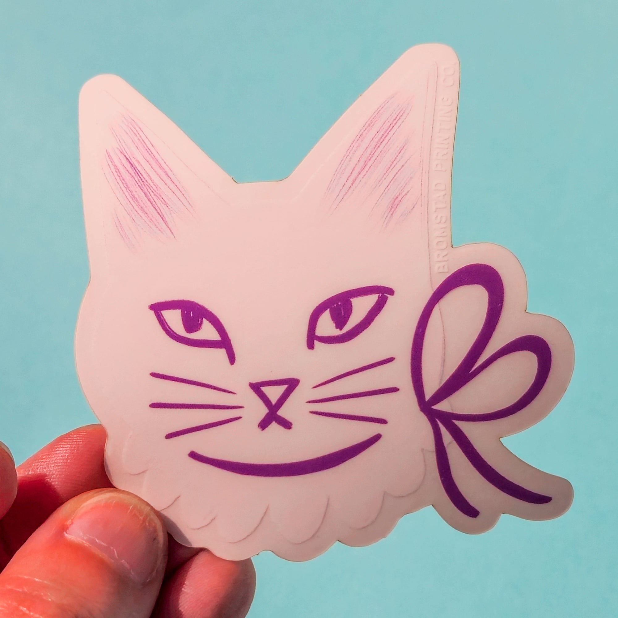 Ribbon Cat Clear Sticker