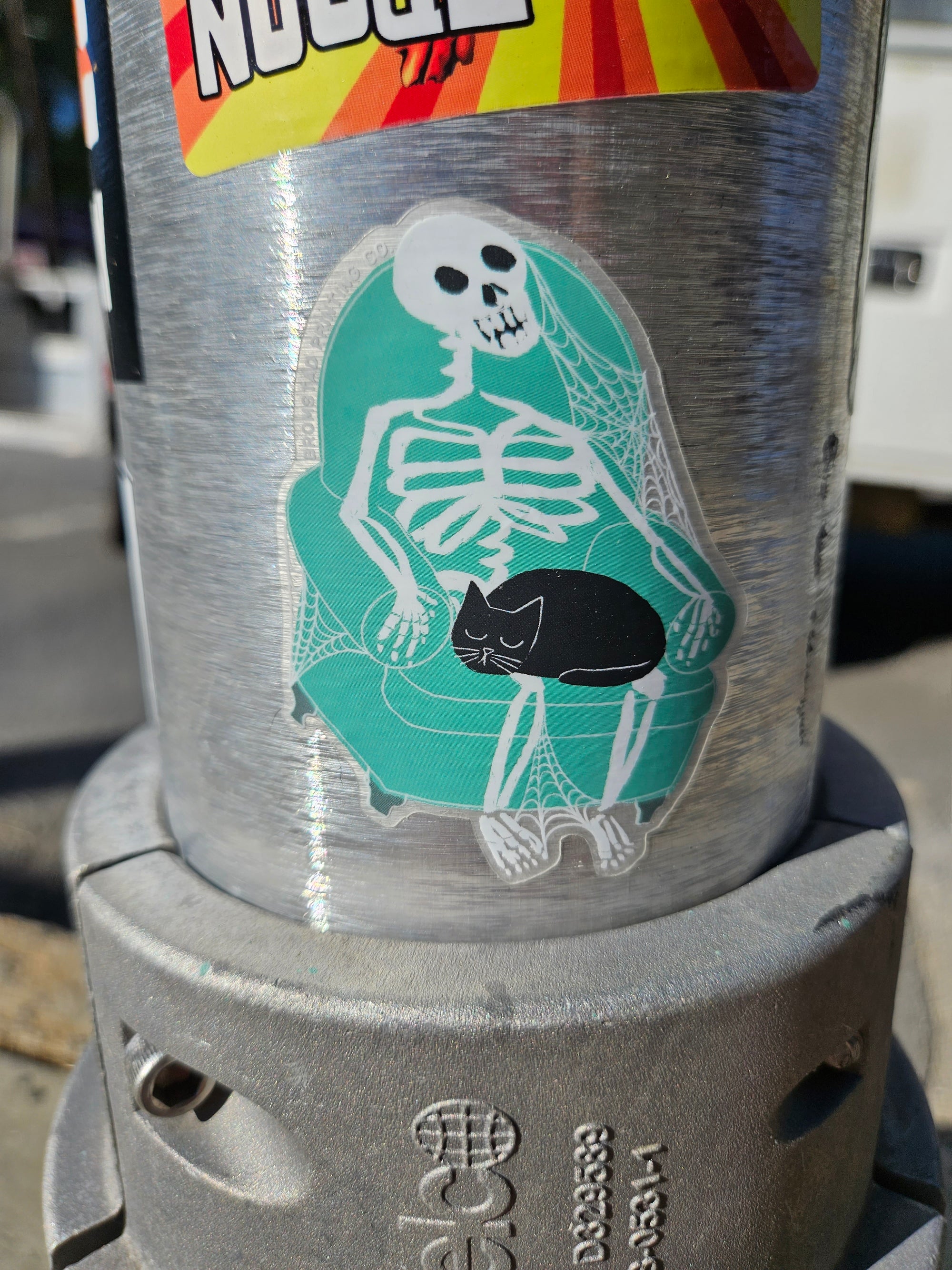 Skeleton Cat Clear Sticker