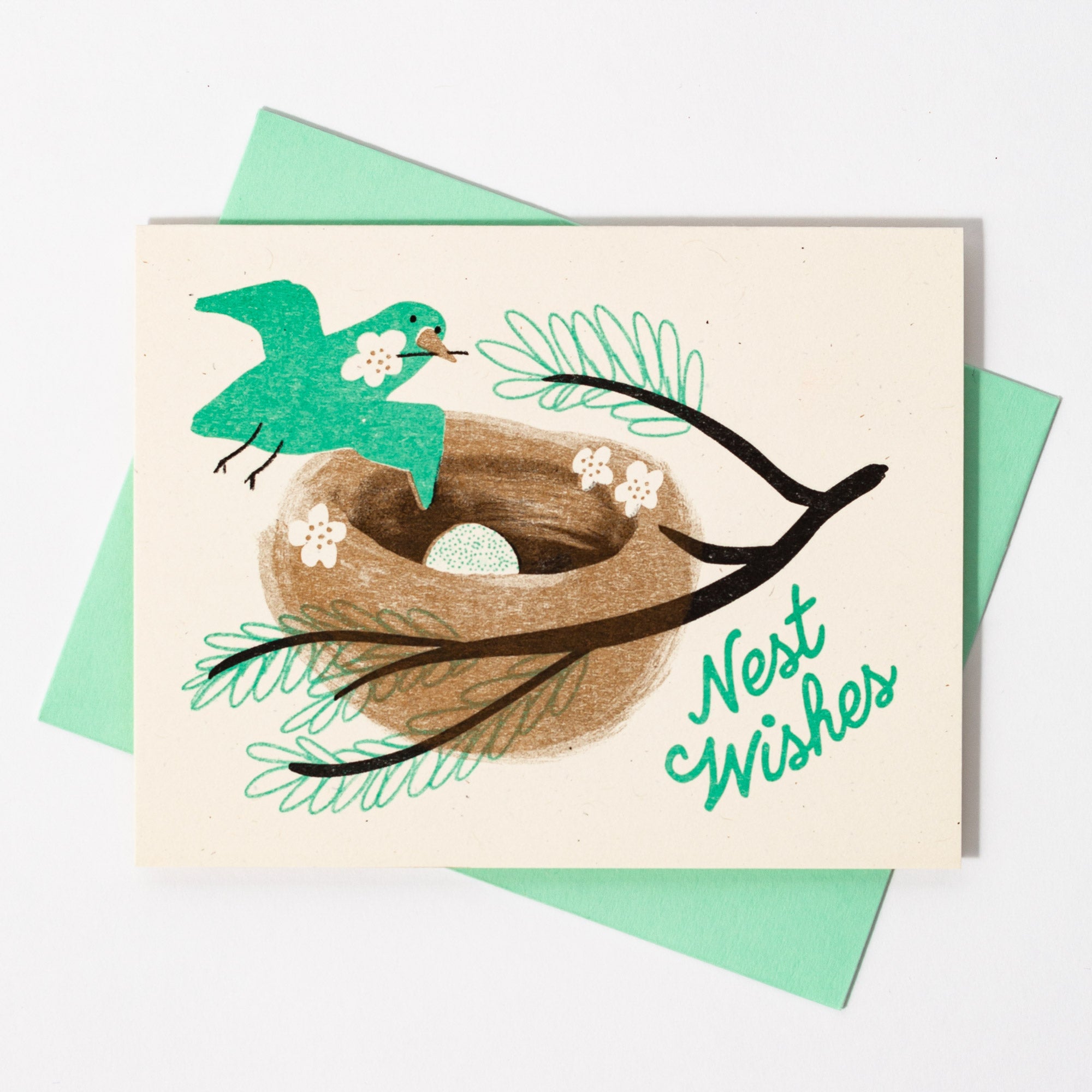 Nest Wishes - Risograph Card