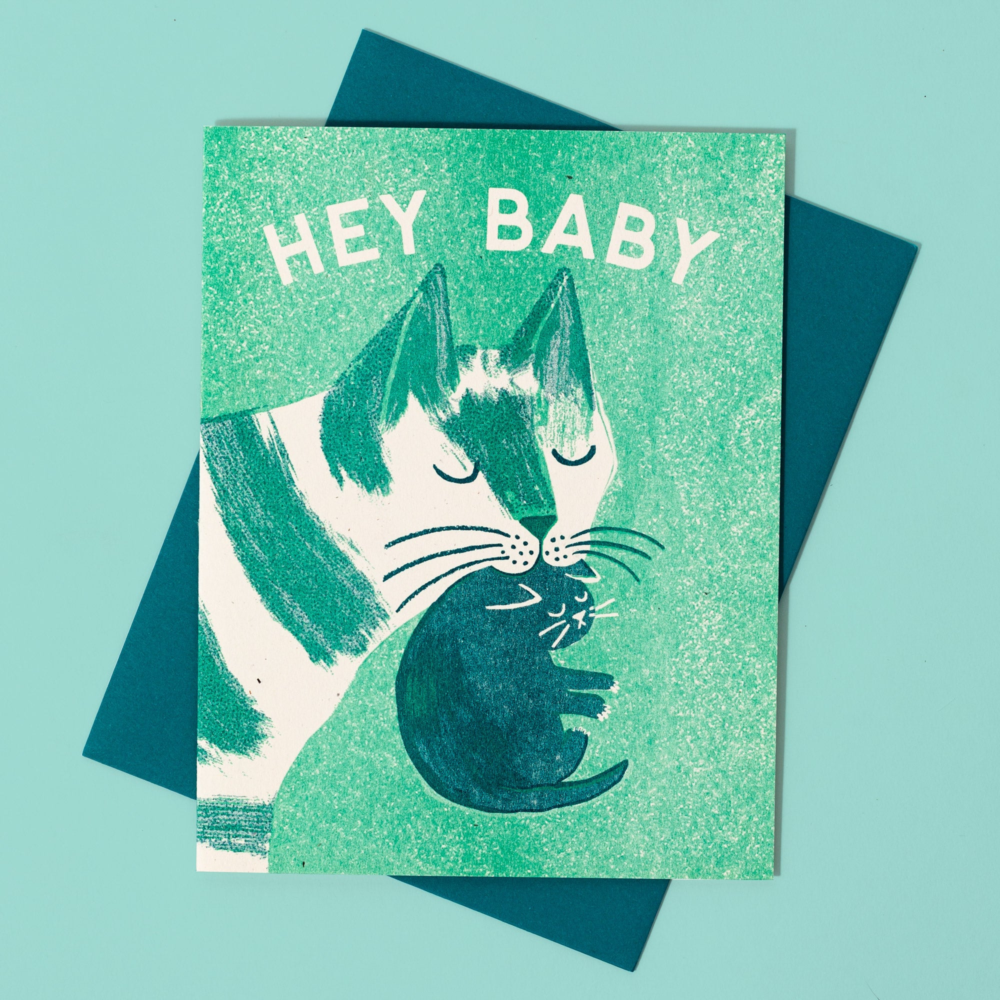 Hey Baby - Risograph Card