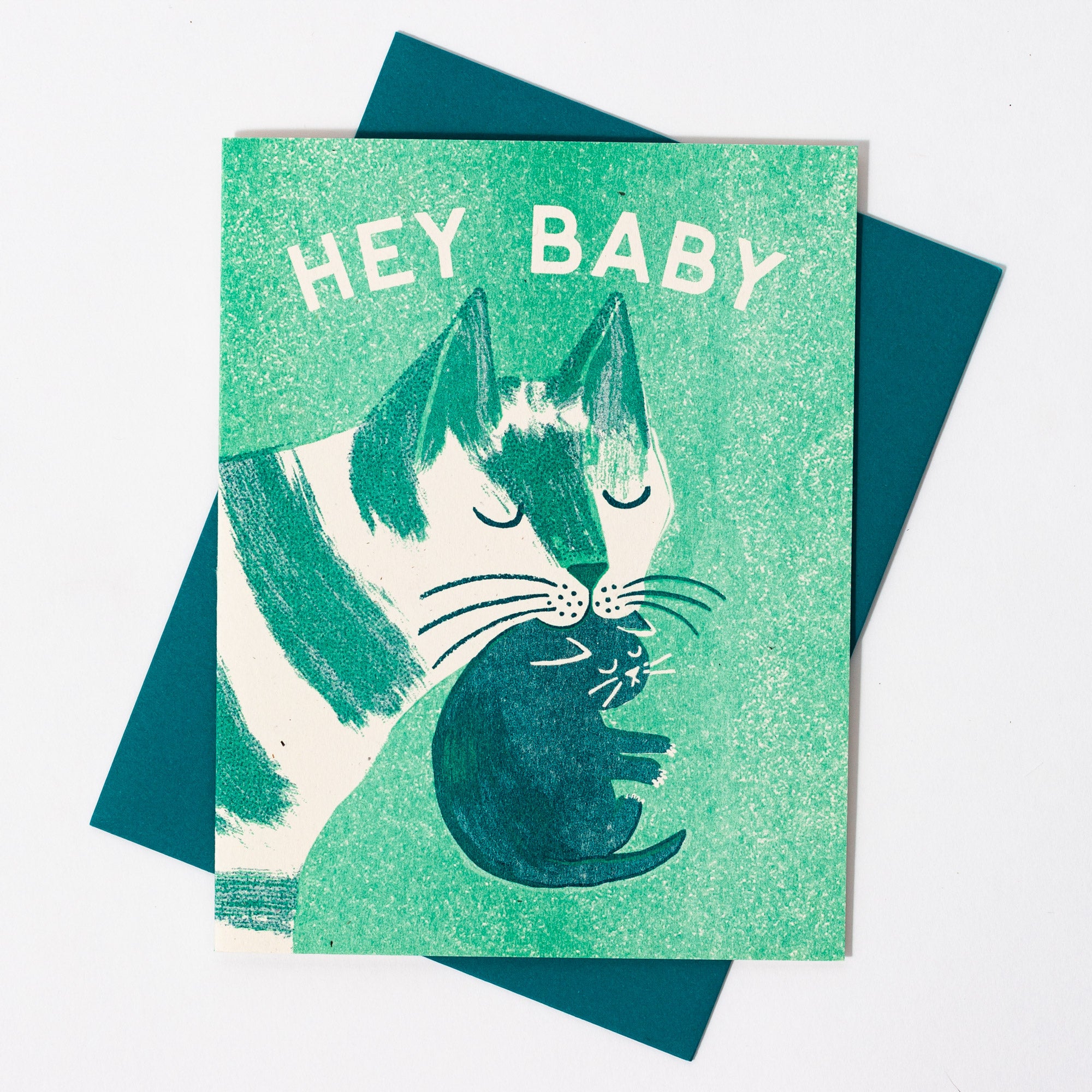 Hey Baby - Risograph Card