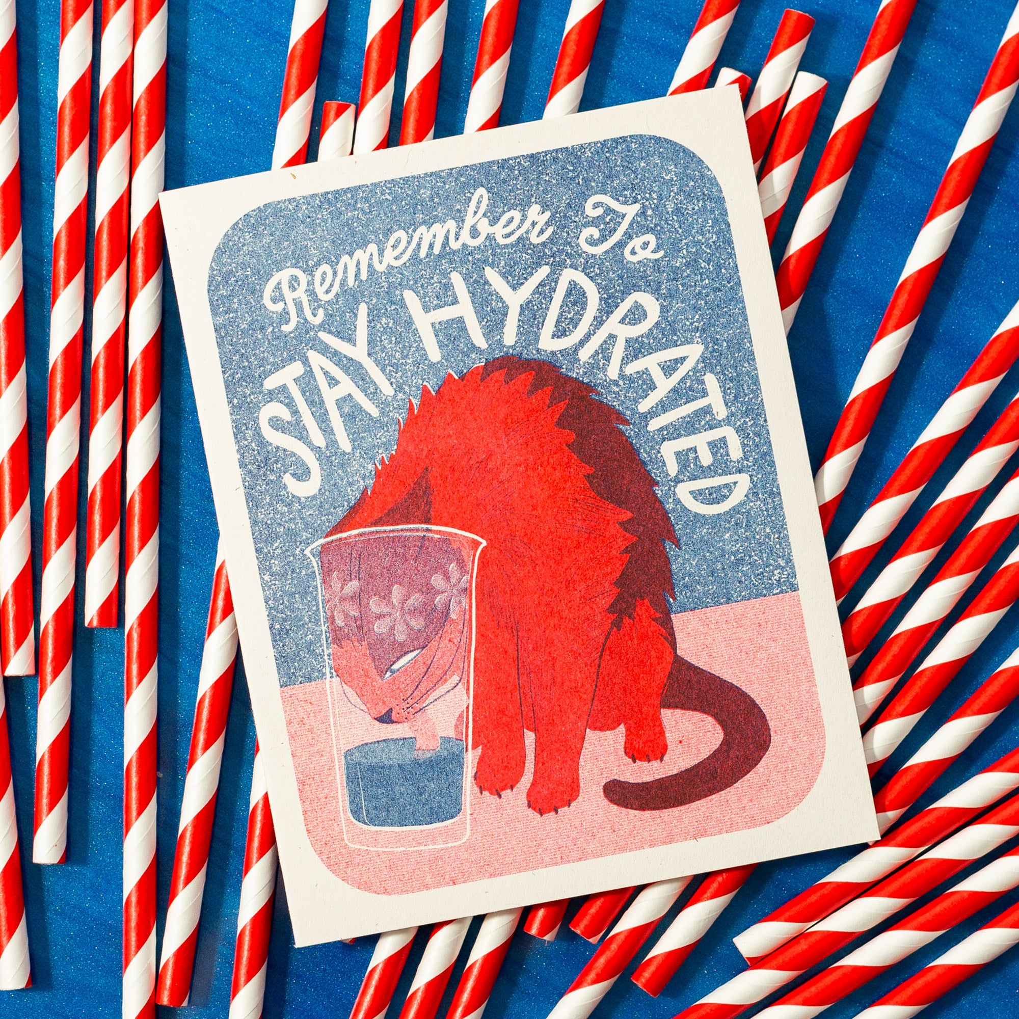 Stay Hydrated - Risograph Greeting Card