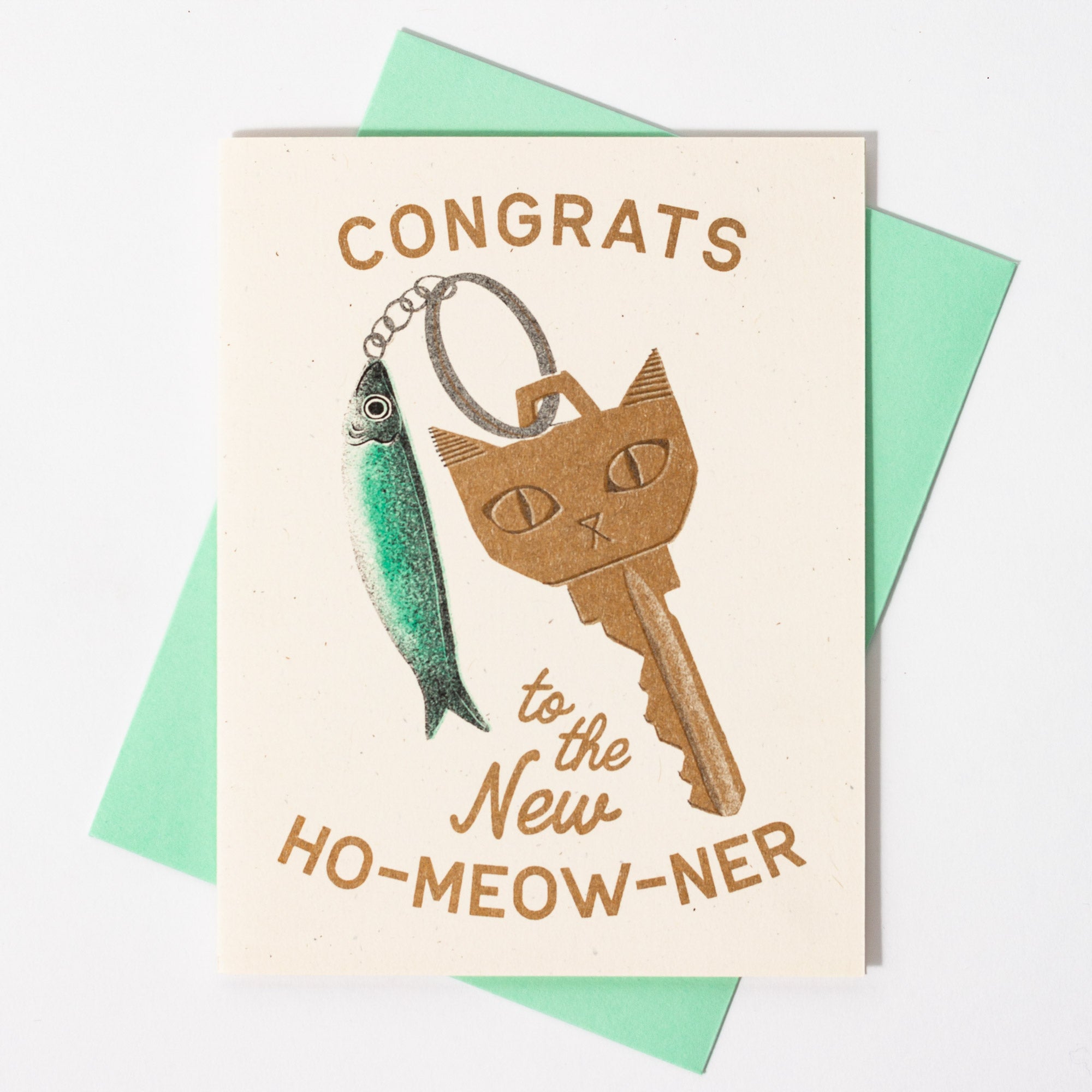 Congrats to the New Ho-Meow-Ner - Risograph Greeting Card