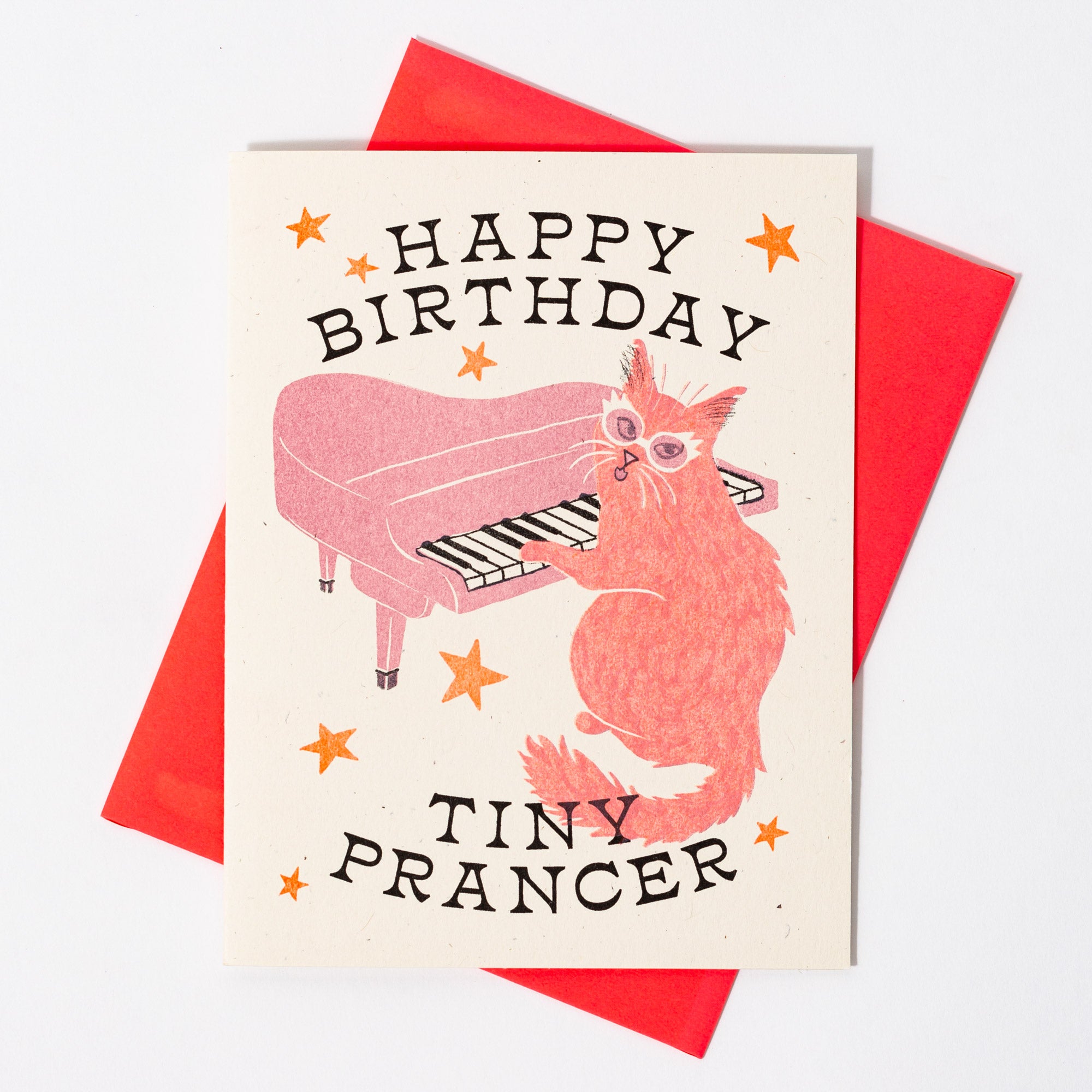 Happy Birthday Tiny Prancer - Risograph Card