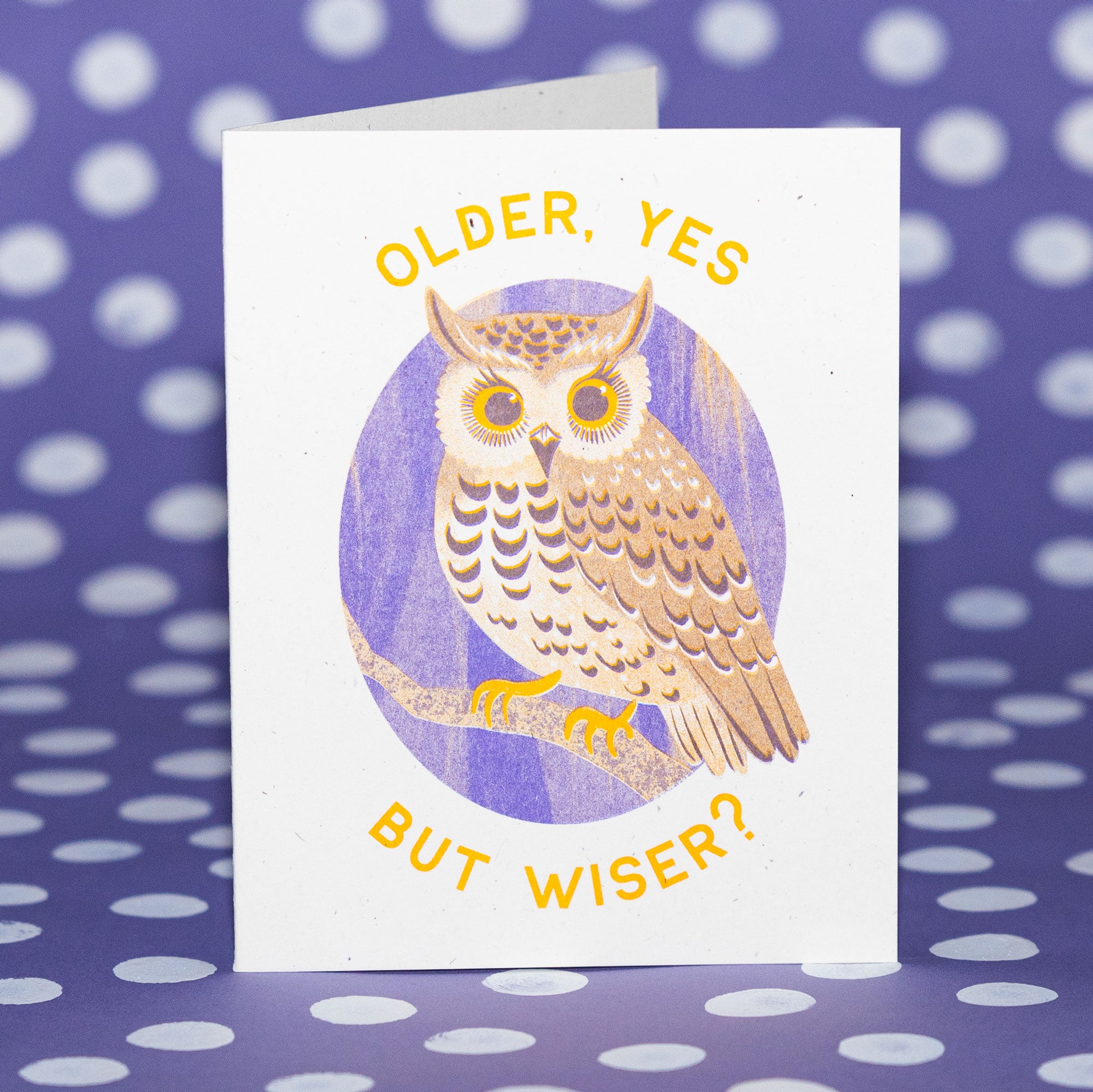 Older Owl - Risograph Birthday Card