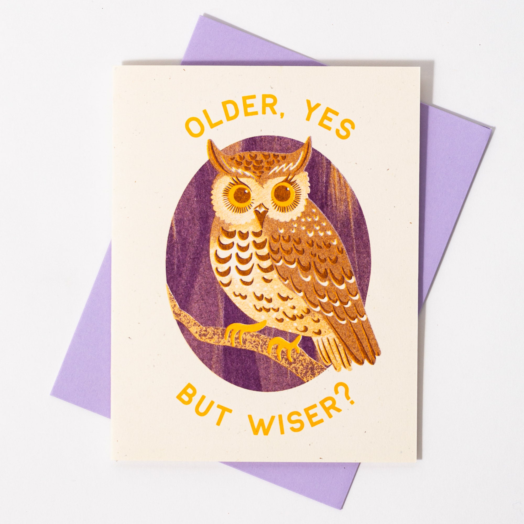 Older Owl - Risograph Birthday Card