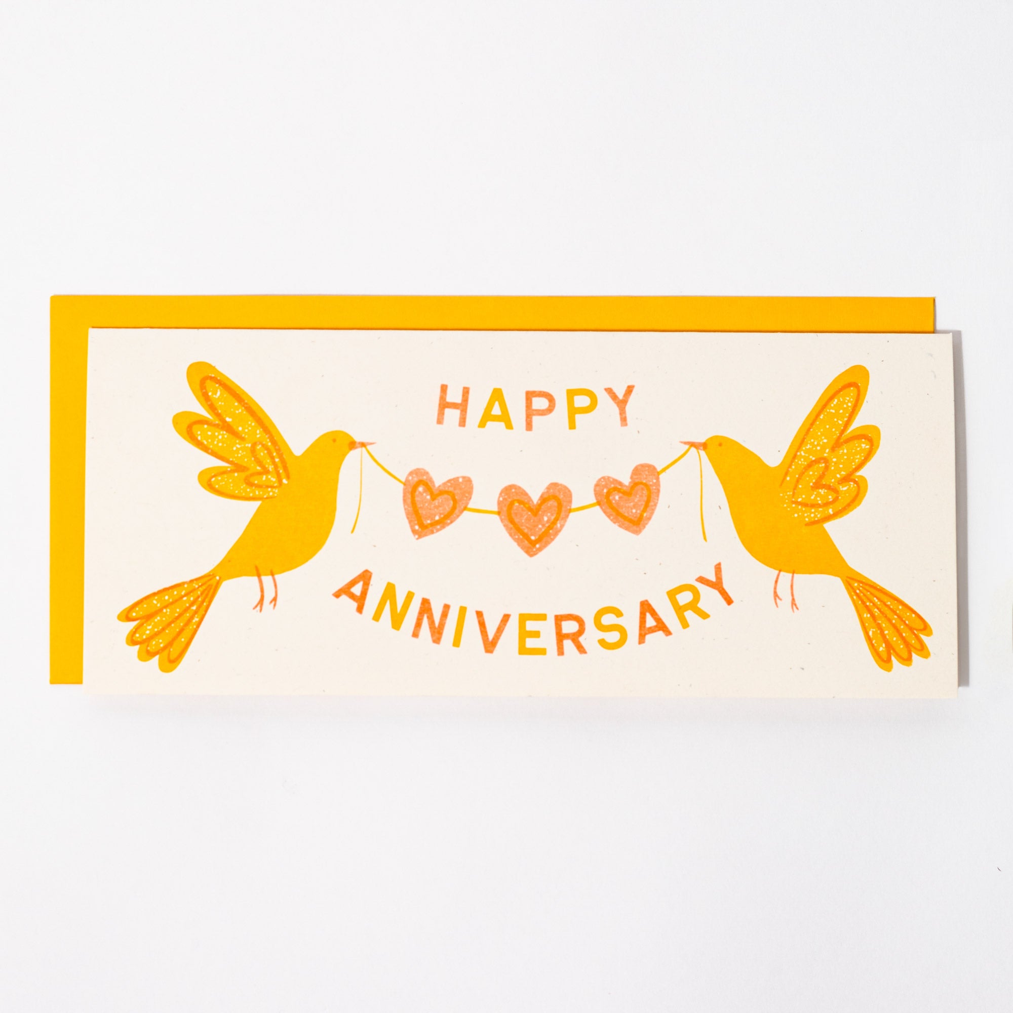 Happy Anniversary Birds - Risograph Greeting Card