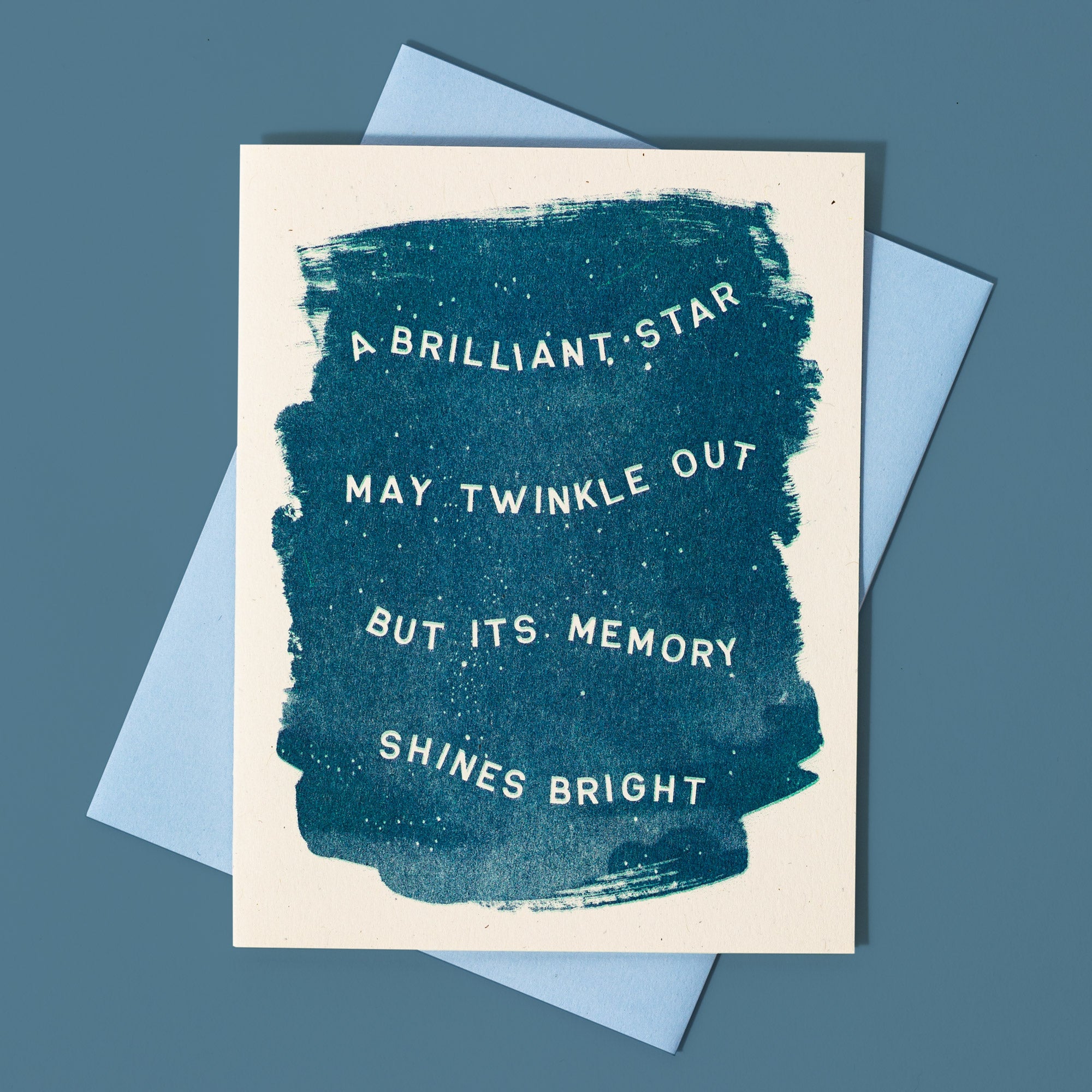 A Brilliant Star May Twinkle Out - Risograph Sympathy Card