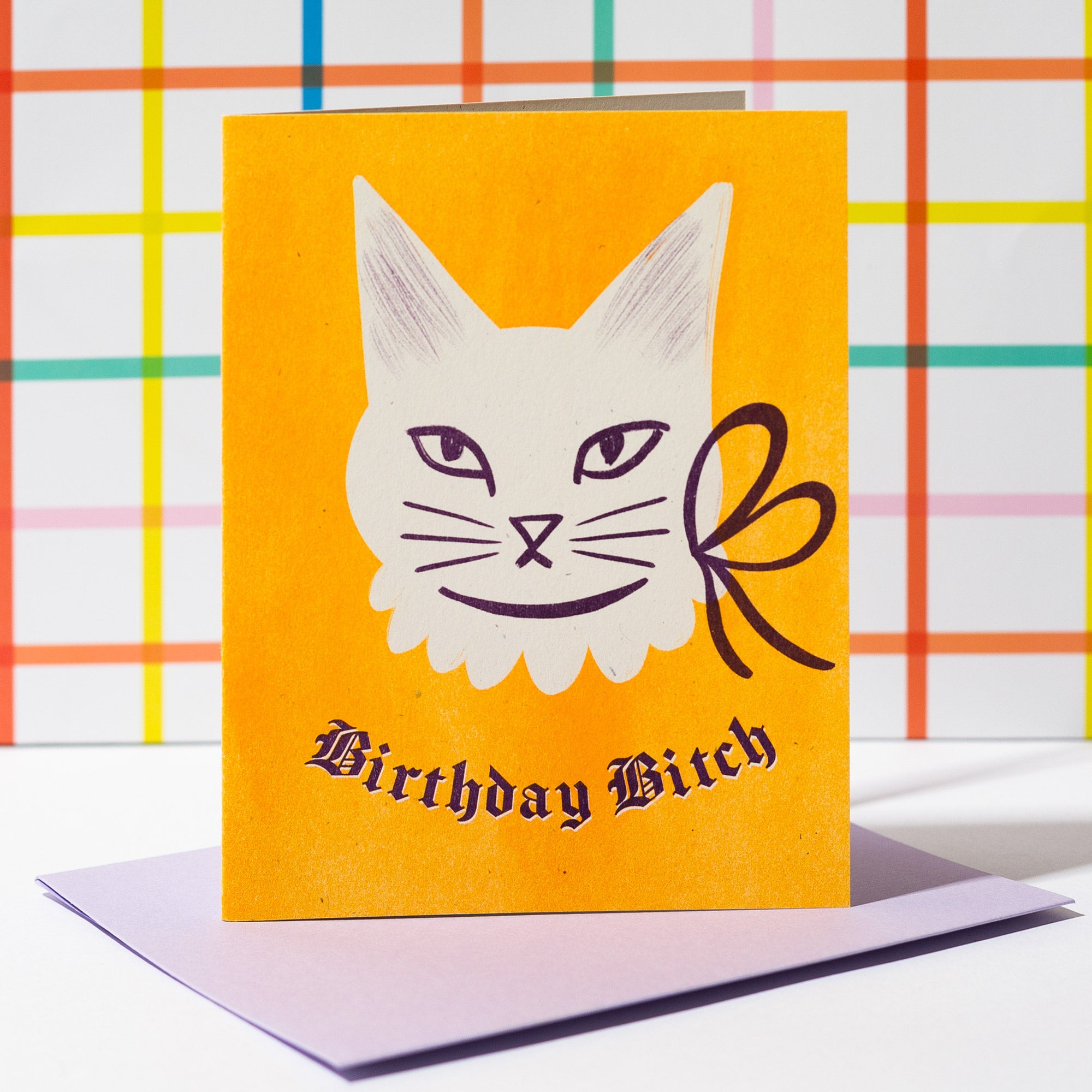 Blackletter Birthday Bitch - Risograph Card