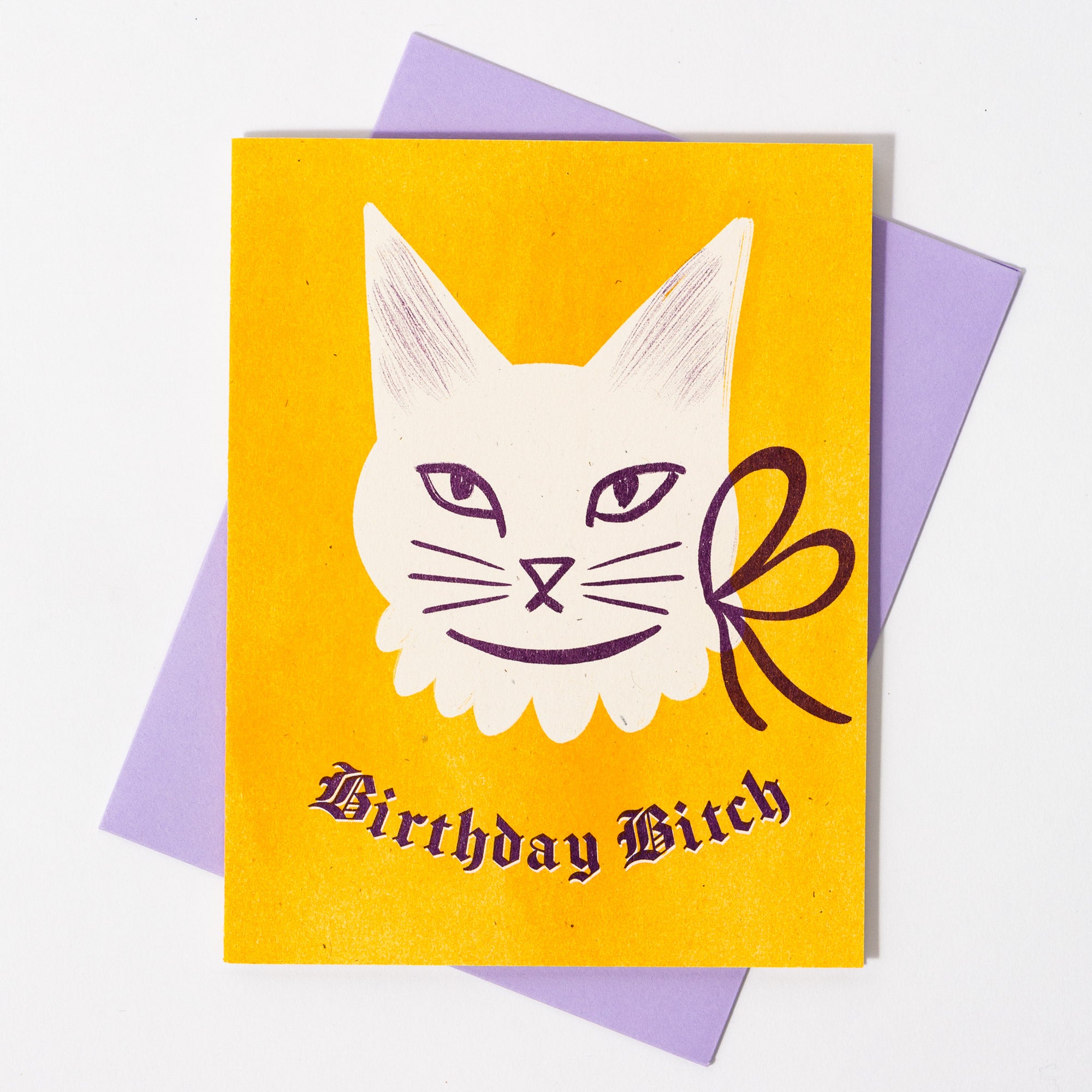 Blackletter Birthday Bitch - Risograph Card