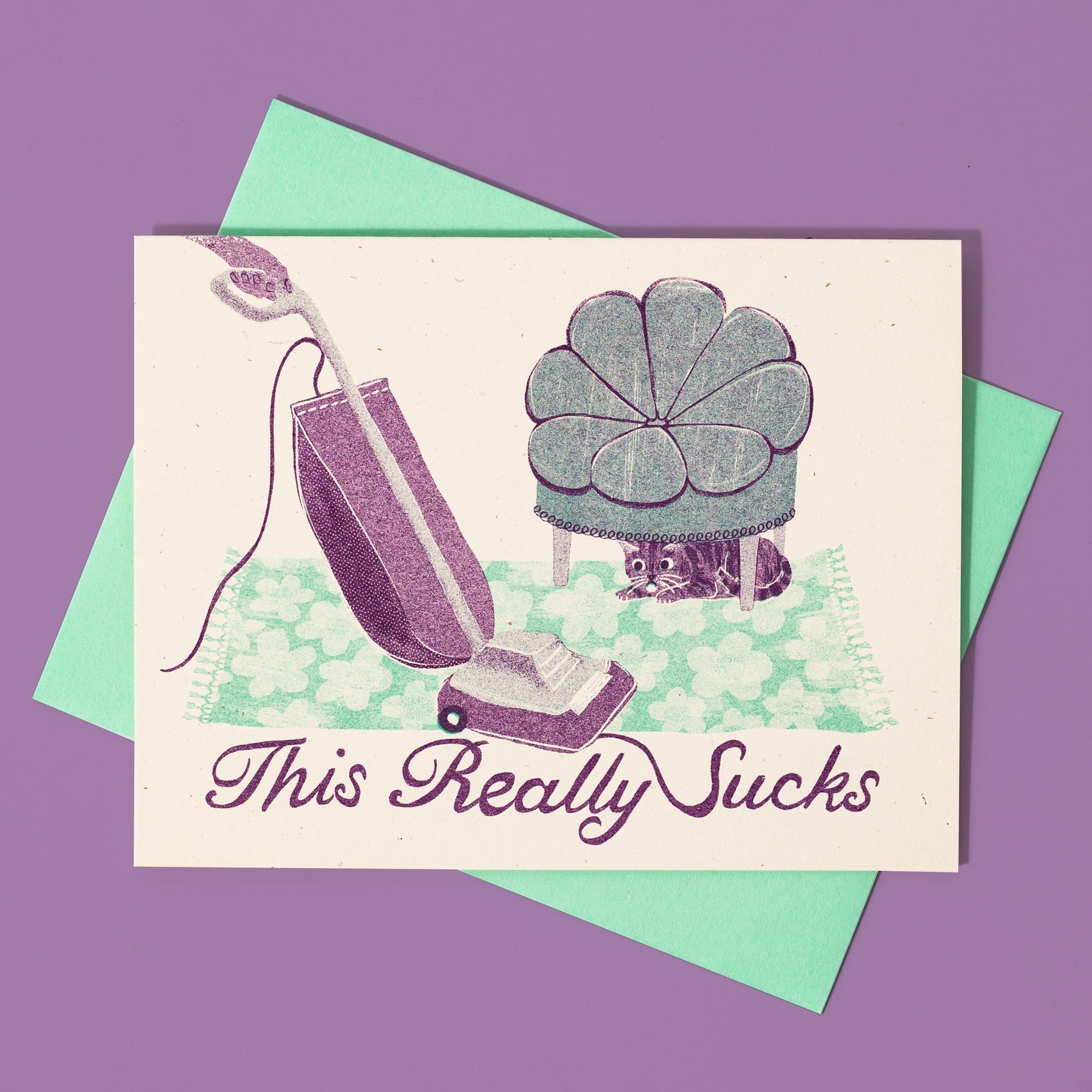 This Really Sucks - Risograph Greeting Card