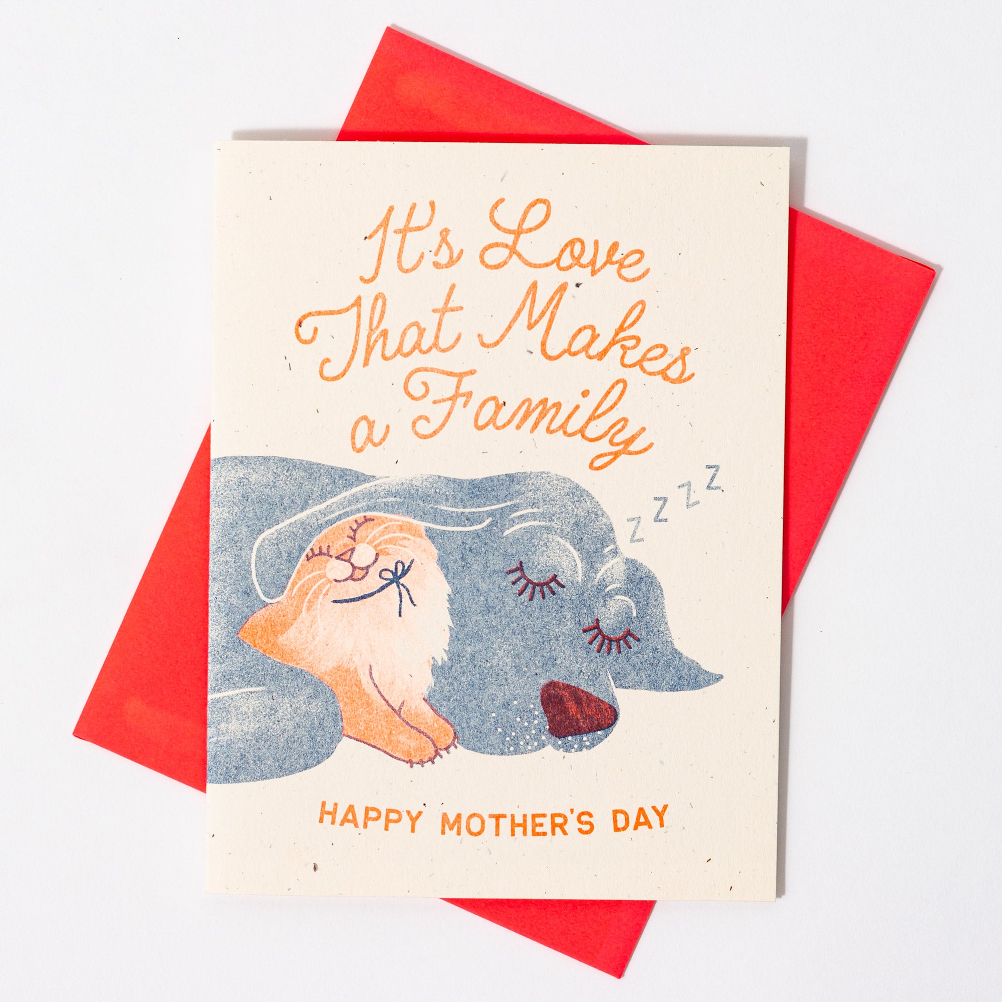 It's Love That Makes a Family - Risograph Mothers Day Card