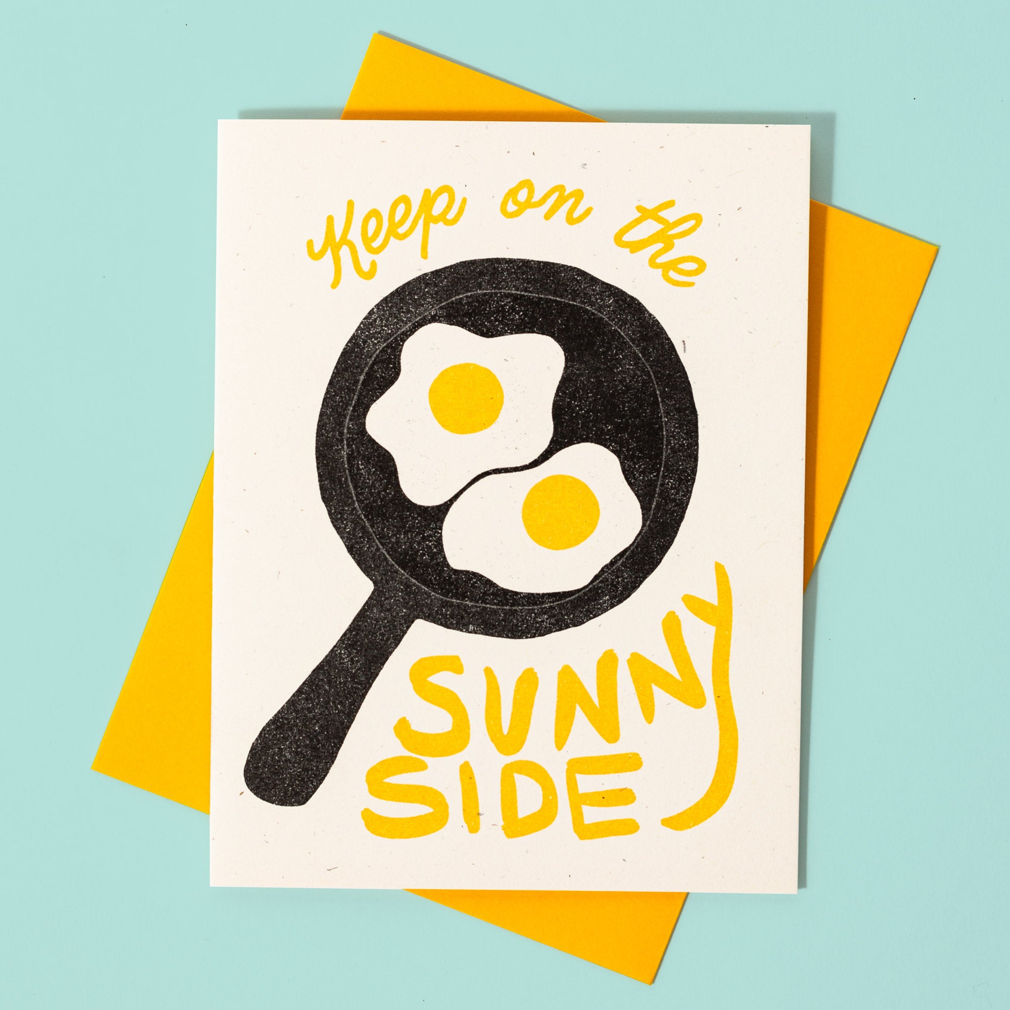 Keep On The Sunny Side - Risograph Greeting Card