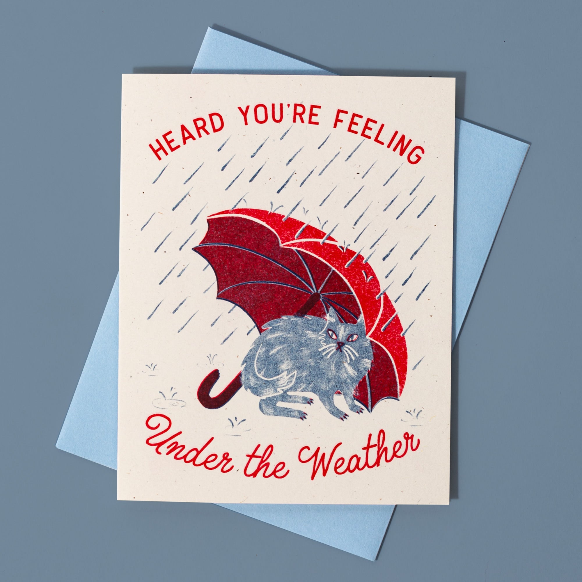 Heard You're Under The Weather - Risograph Get Well Card