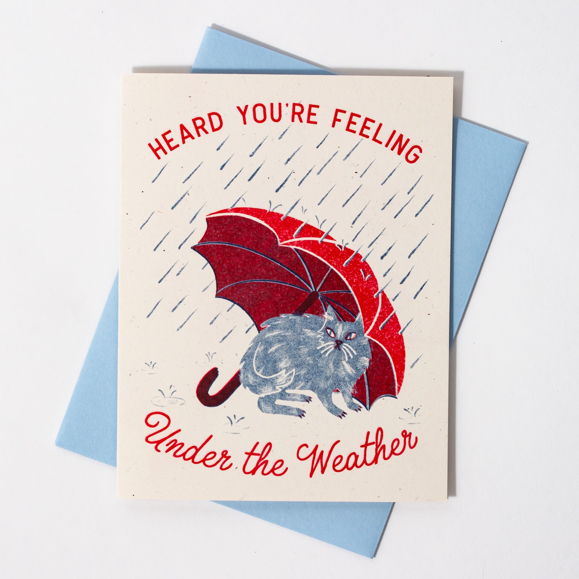 Heard You're Under The Weather - Risograph Get Well Card