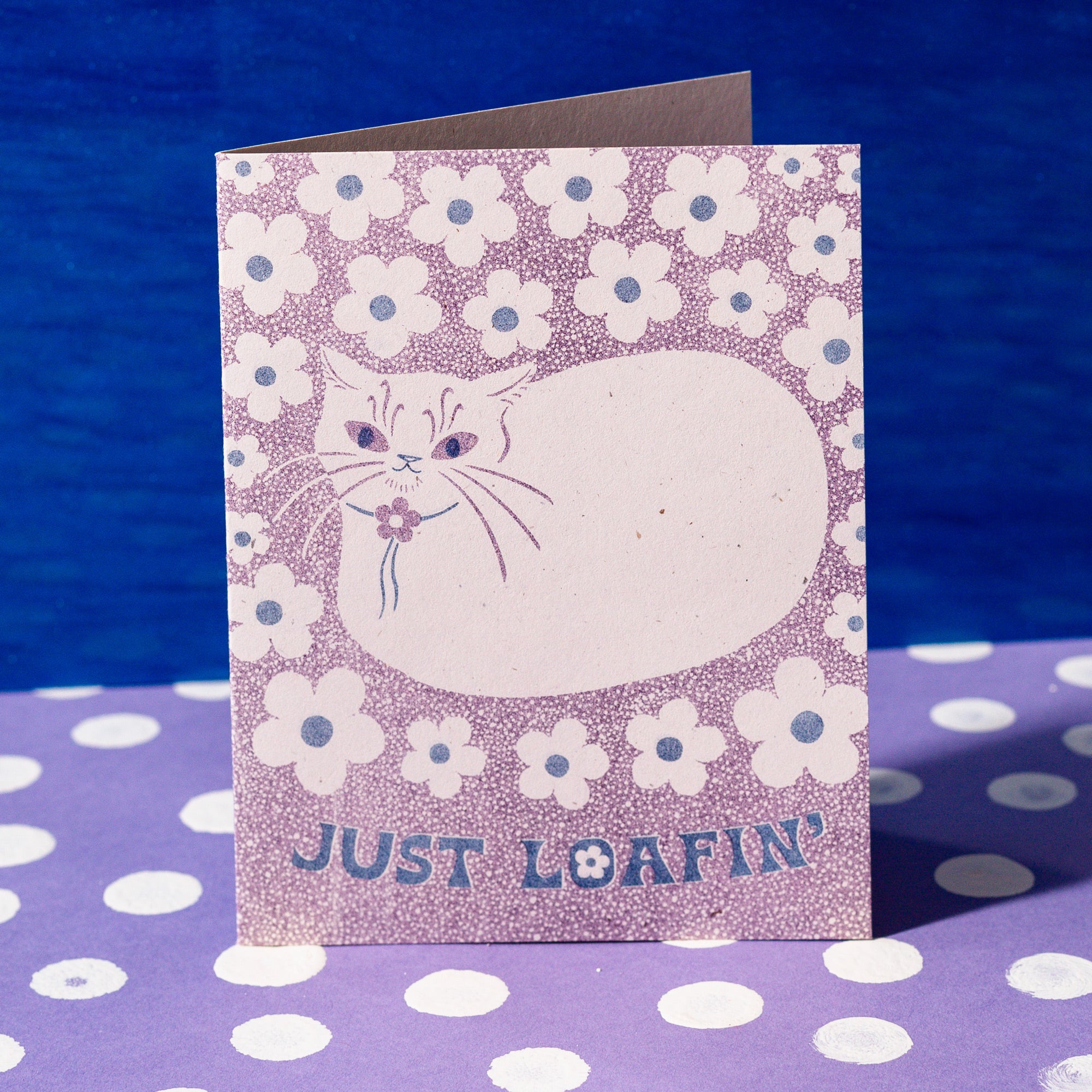 Just Loafin' Cat - Risograph Card