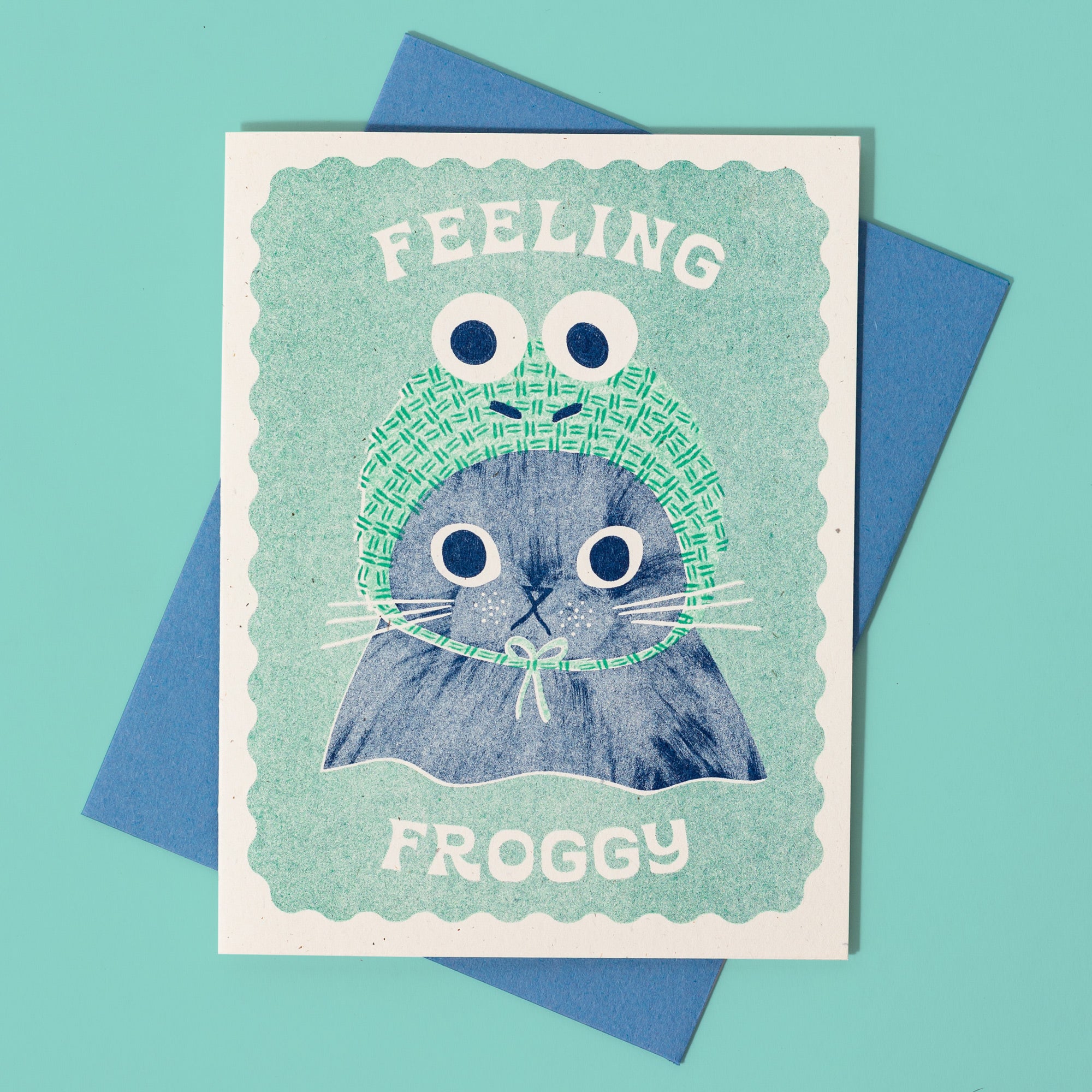 Feeling Froggy - Risograph Greeting Card