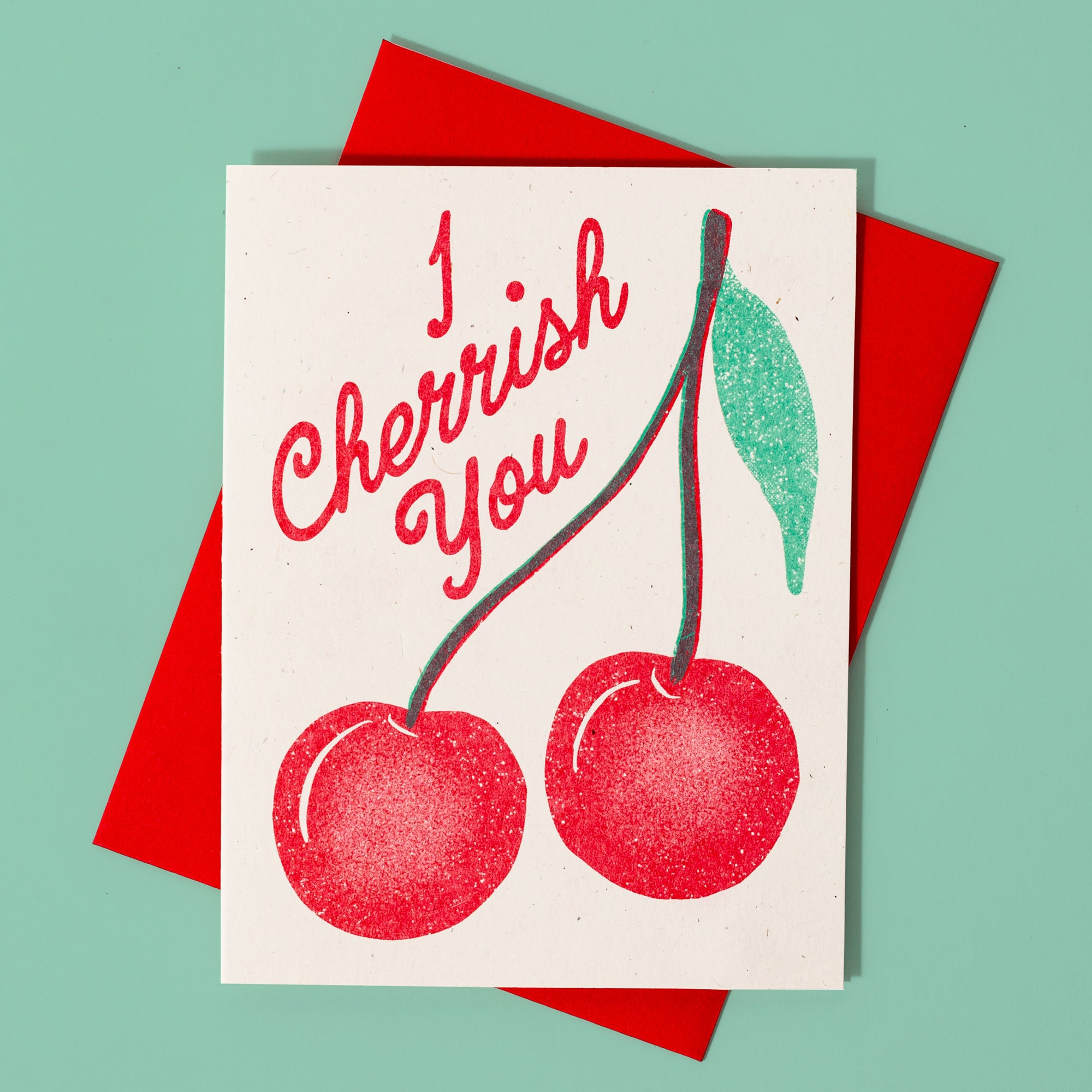 I Cherrish You - Risograph Greeting Card