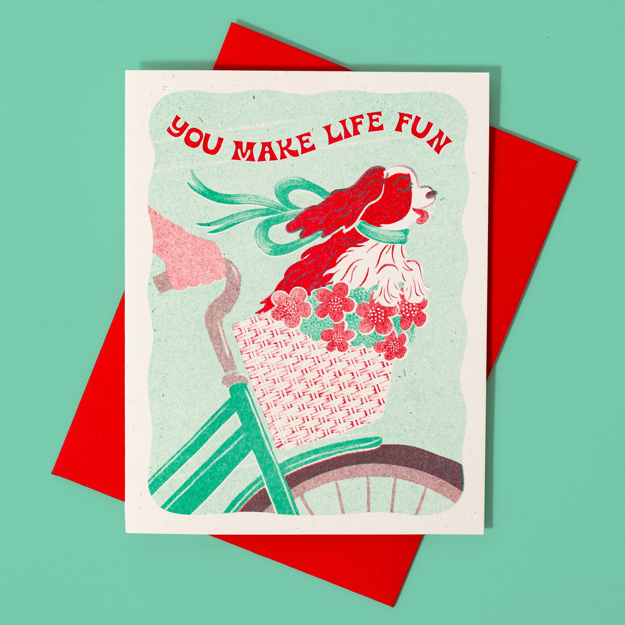 You Make Life Fun Dog - Risograph Greeting Card