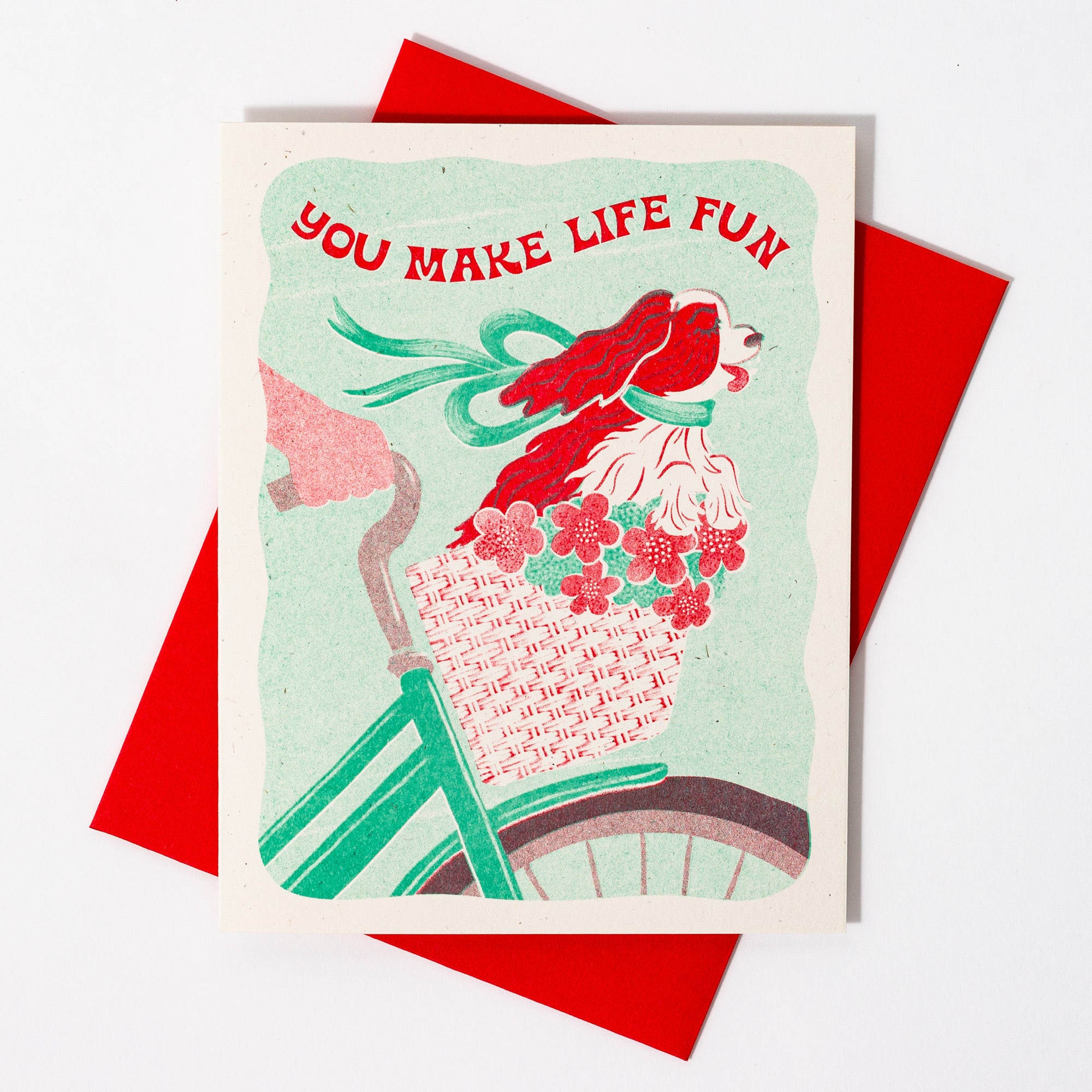 You Make Life Fun Dog - Risograph Greeting Card