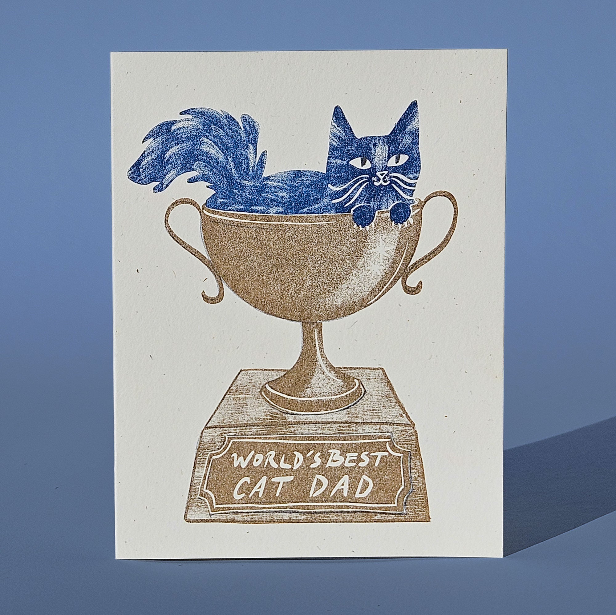 World's Best Cat Dad - Risograph Father's Day Card