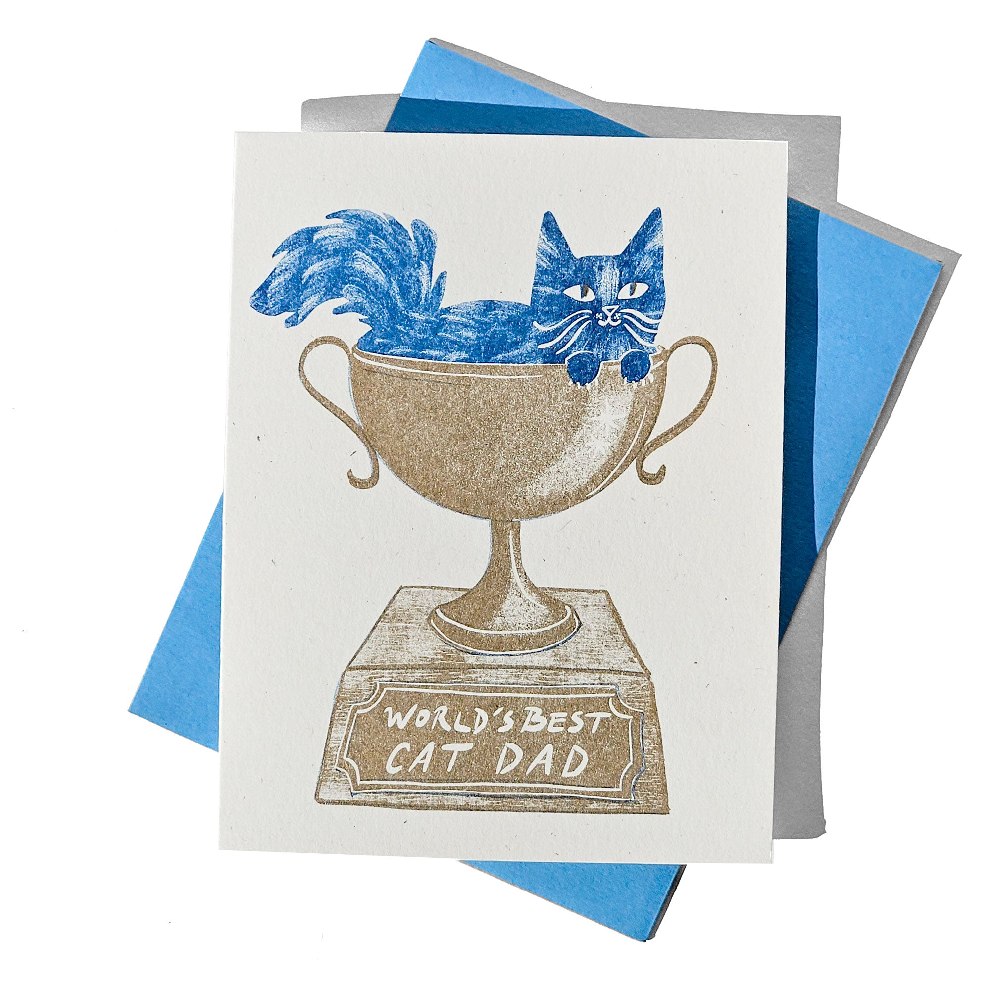 World's Best Cat Dad - Risograph Father's Day Card