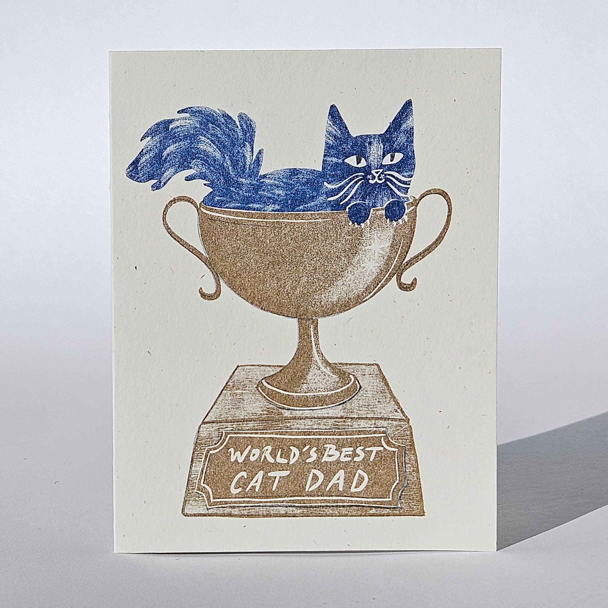 World's Best Cat Dad - Risograph Father's Day Card