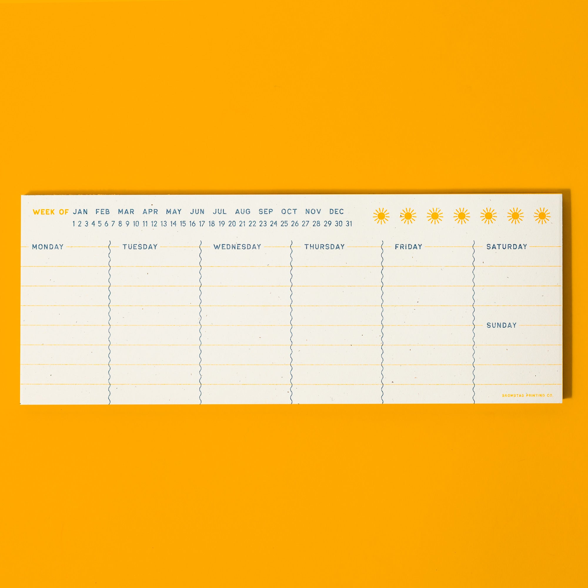 Suns Weekly Planner - Risograph Notepad