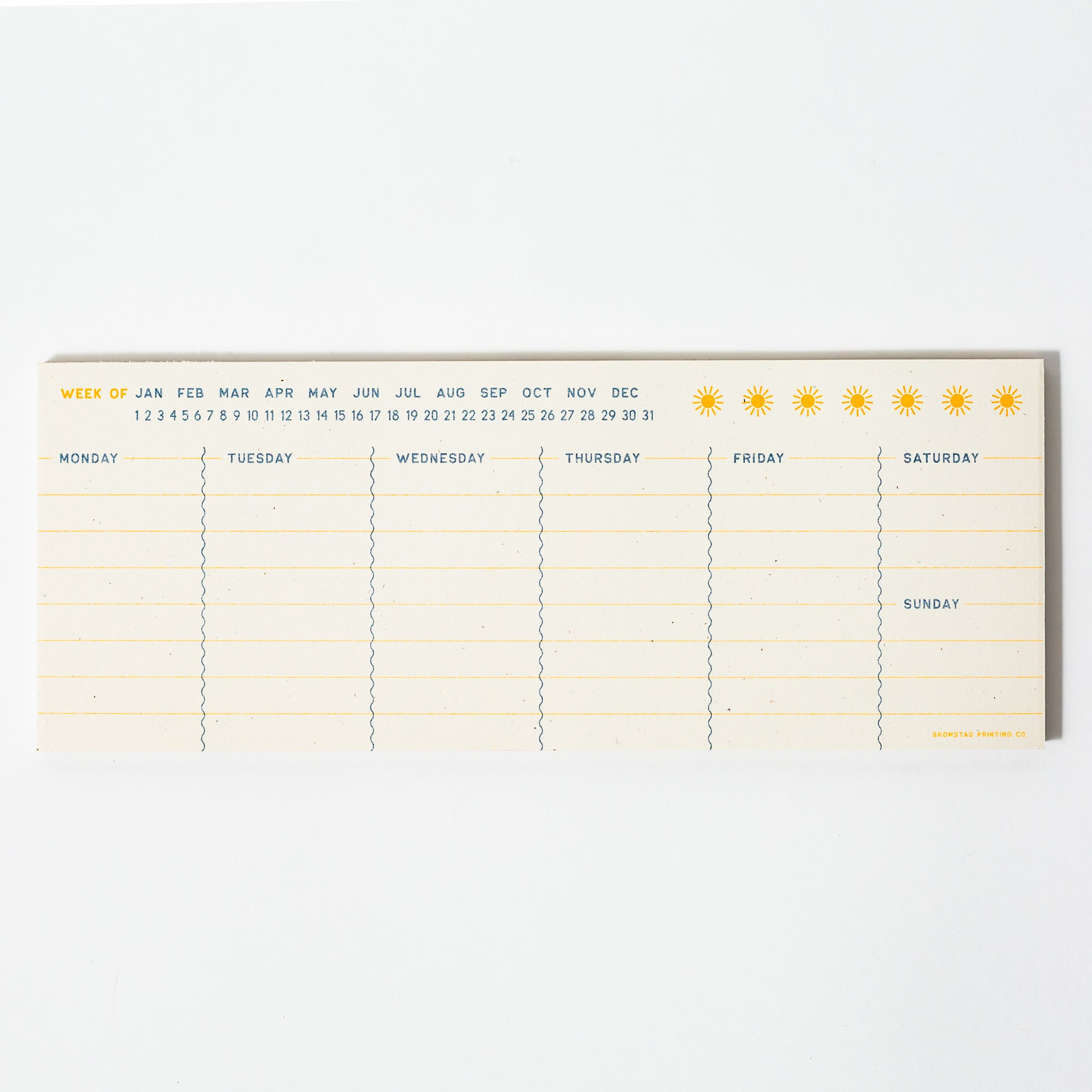 Suns Weekly Planner - Risograph Notepad