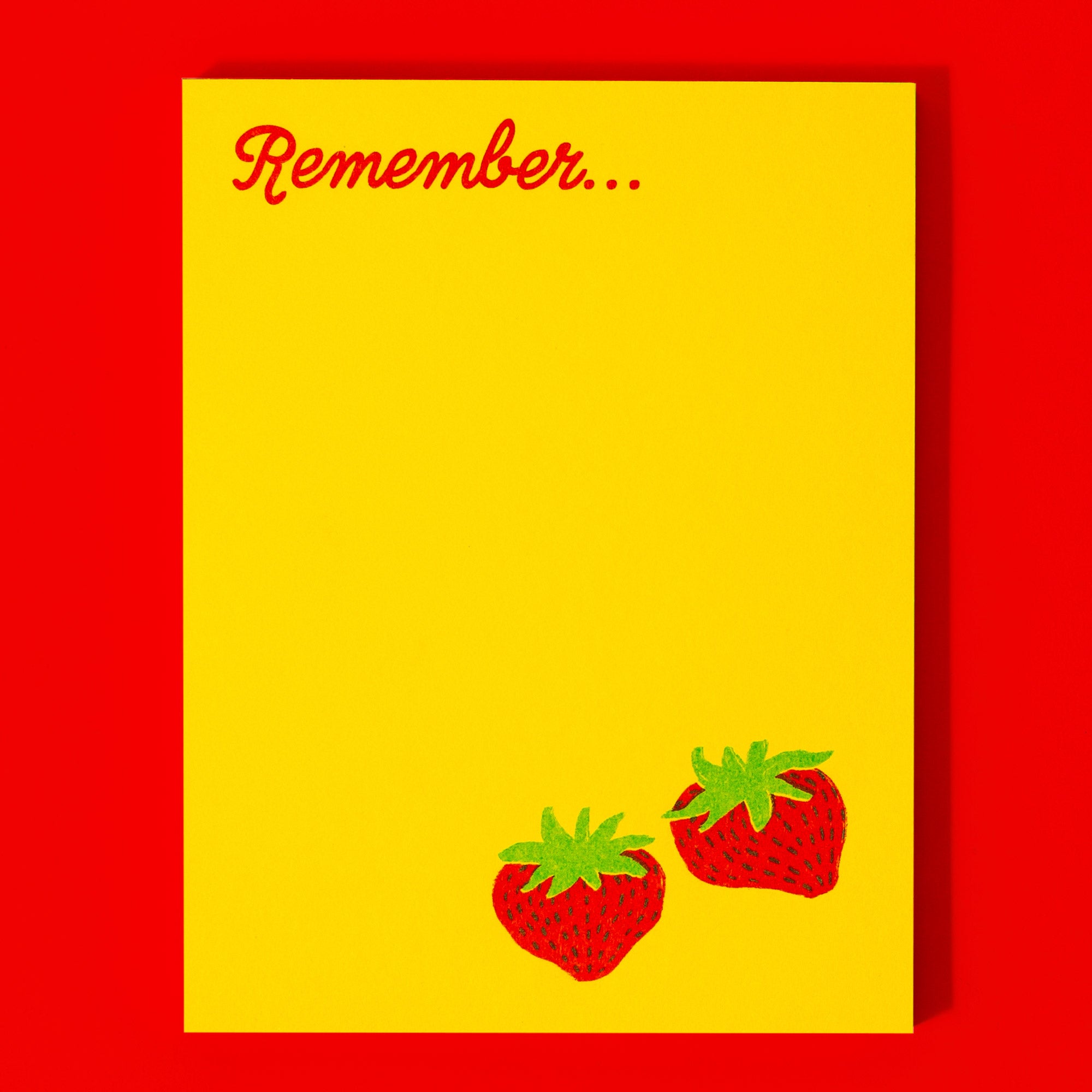 Remember Strawberry - Risograph A2 Notepad