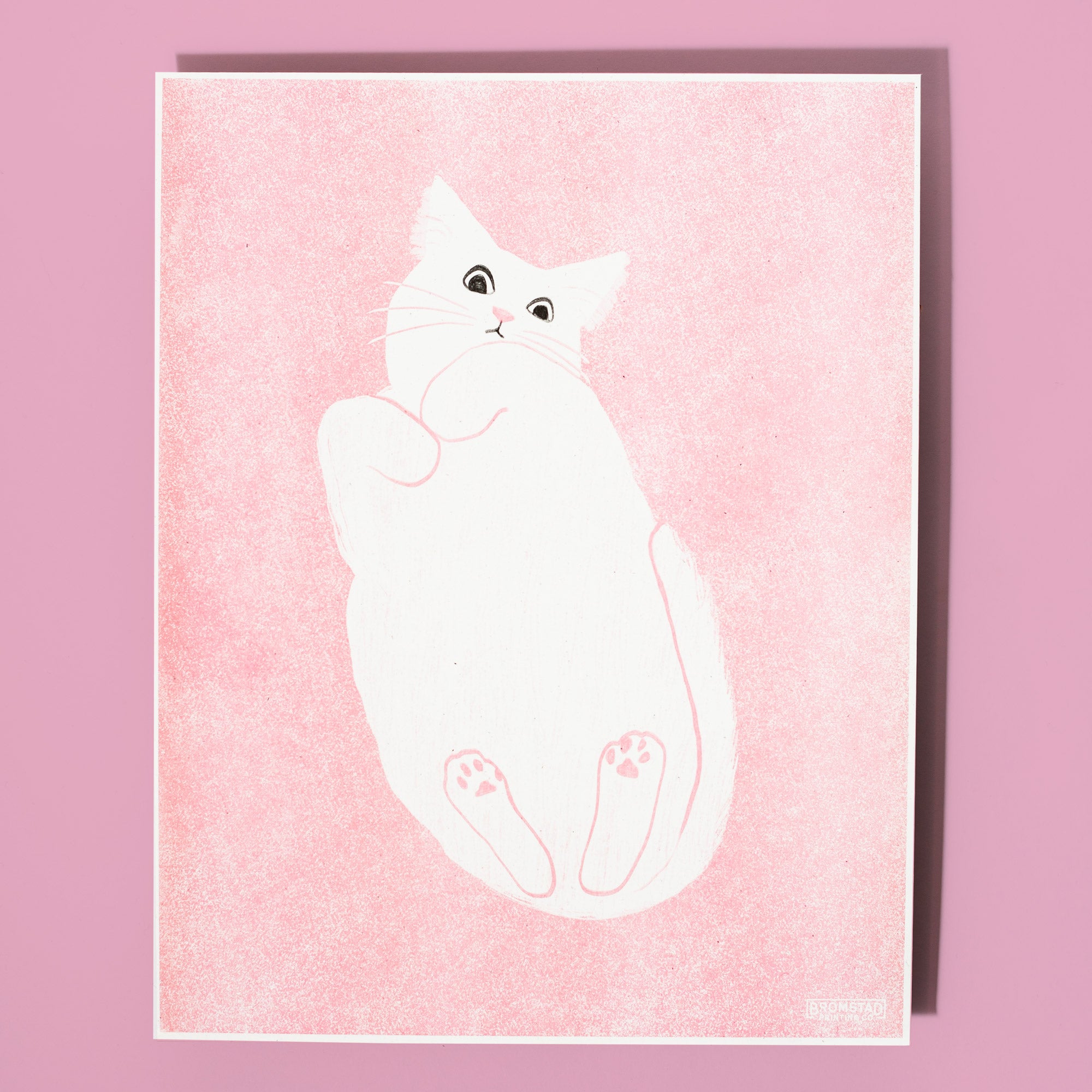 Cat on Glass - Risograph Print