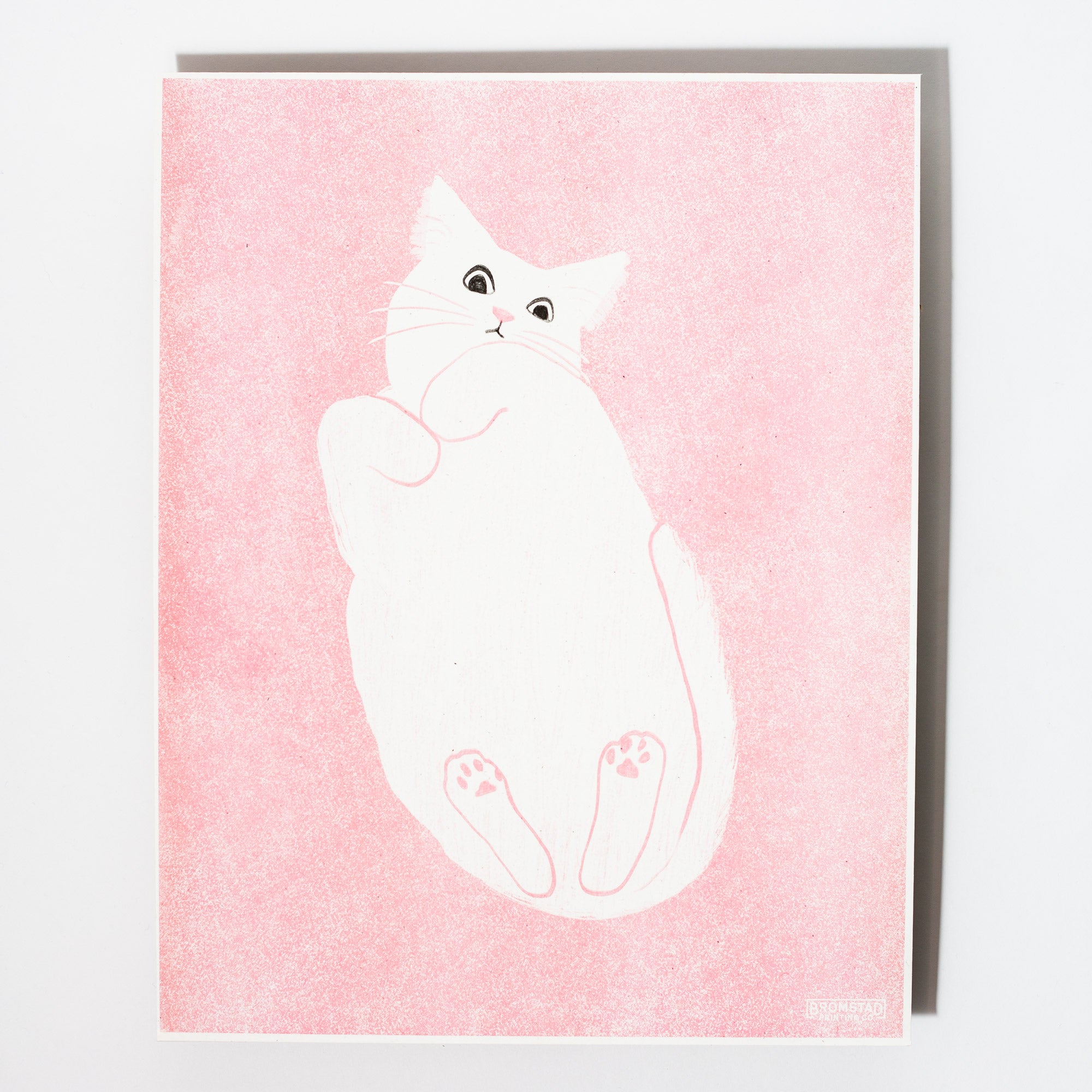 Cat on Glass - Risograph Print