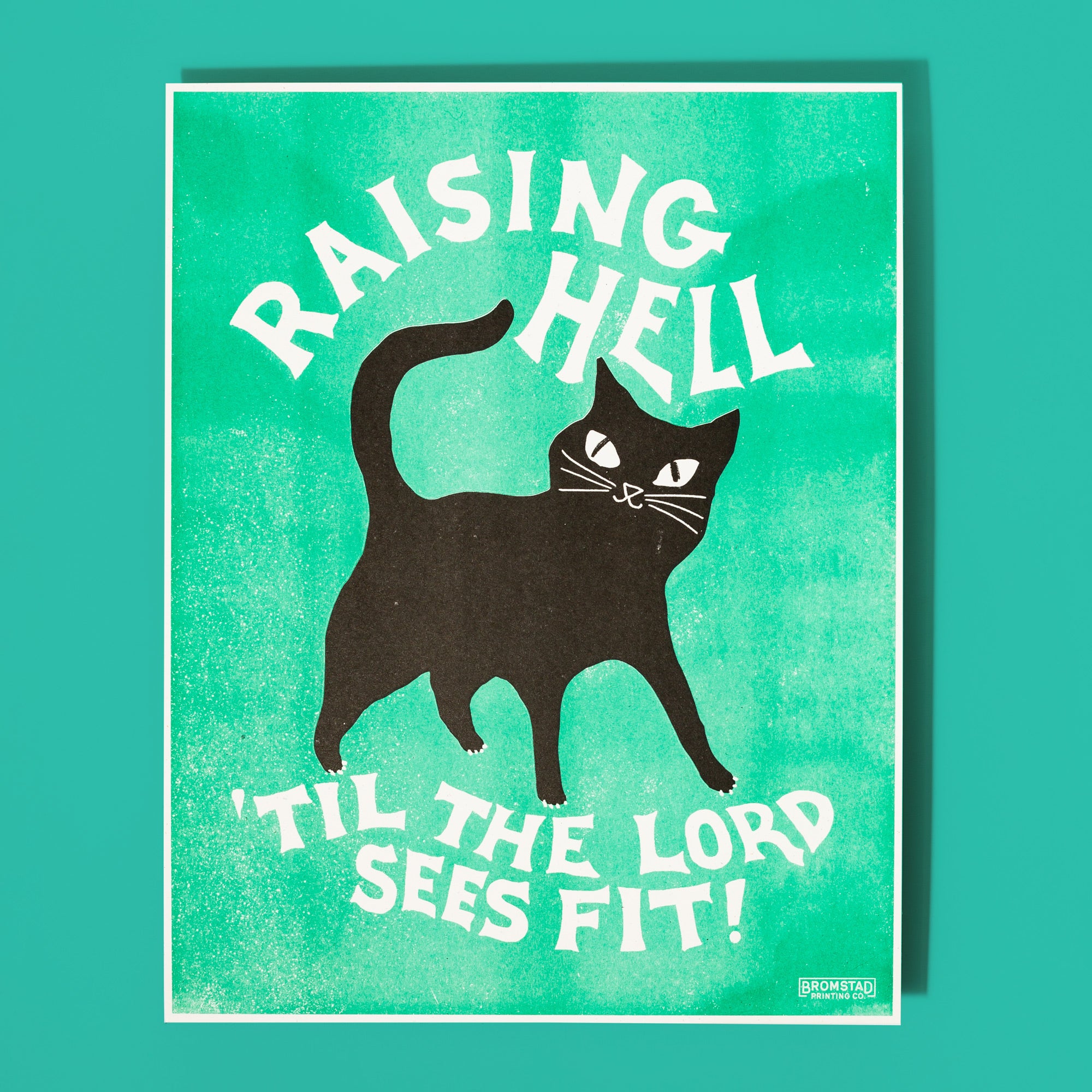 Raising Hell Cat - Risograph Print