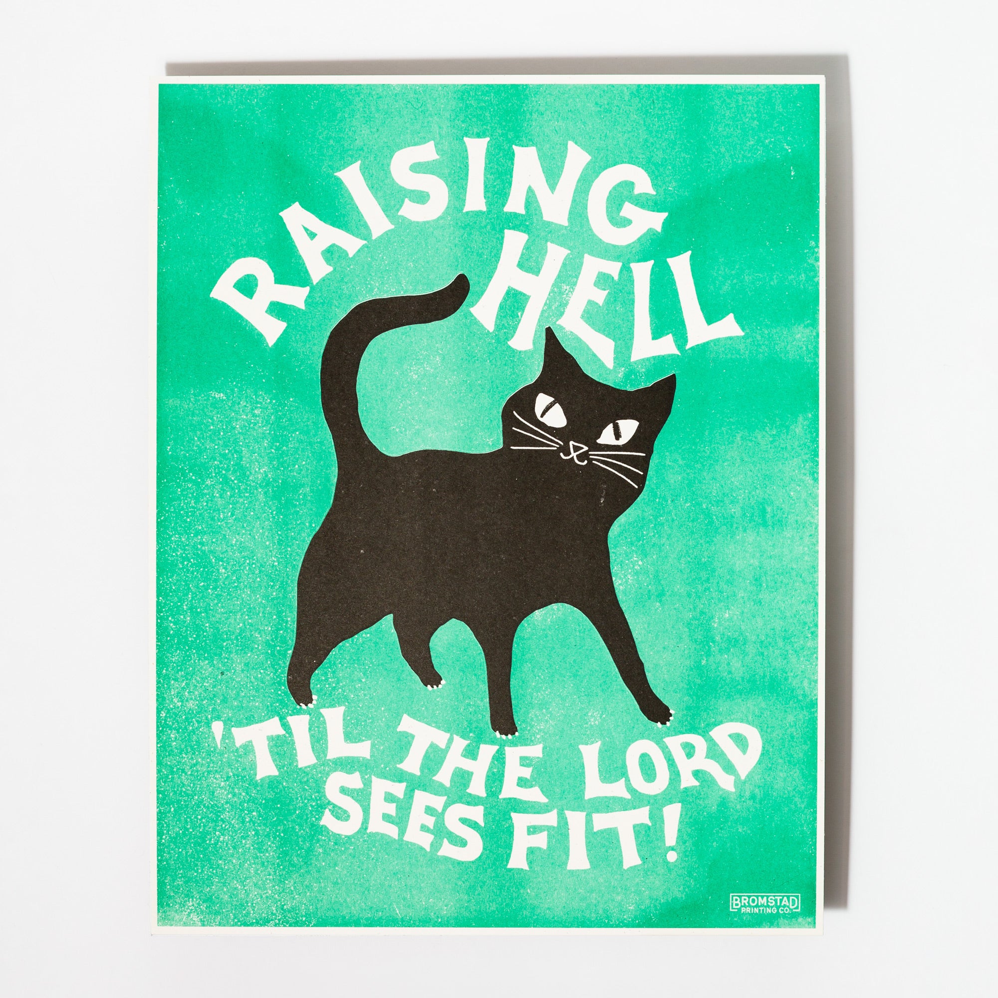 Raising Hell Cat - Risograph Print