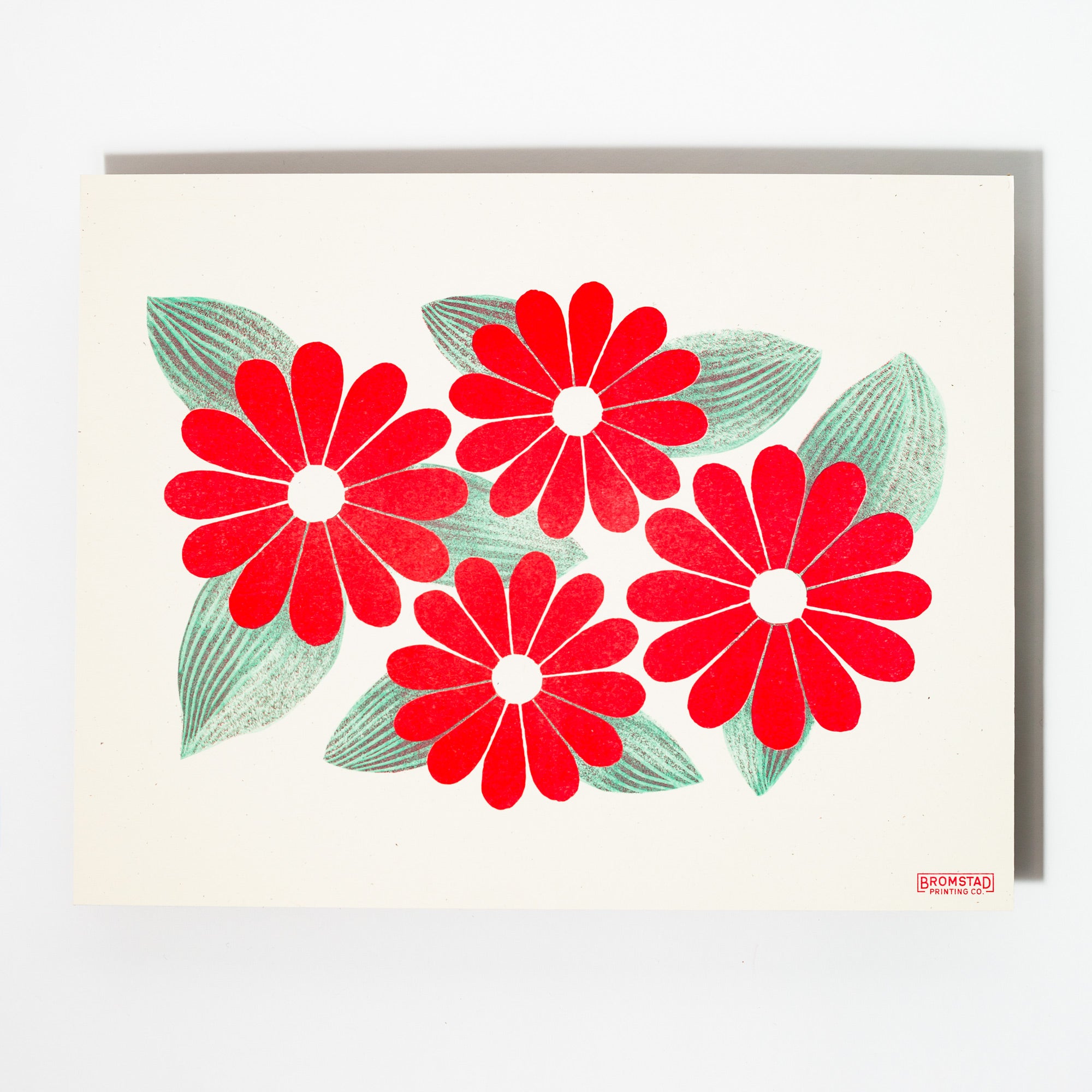 Red Flowers - Risograph Print