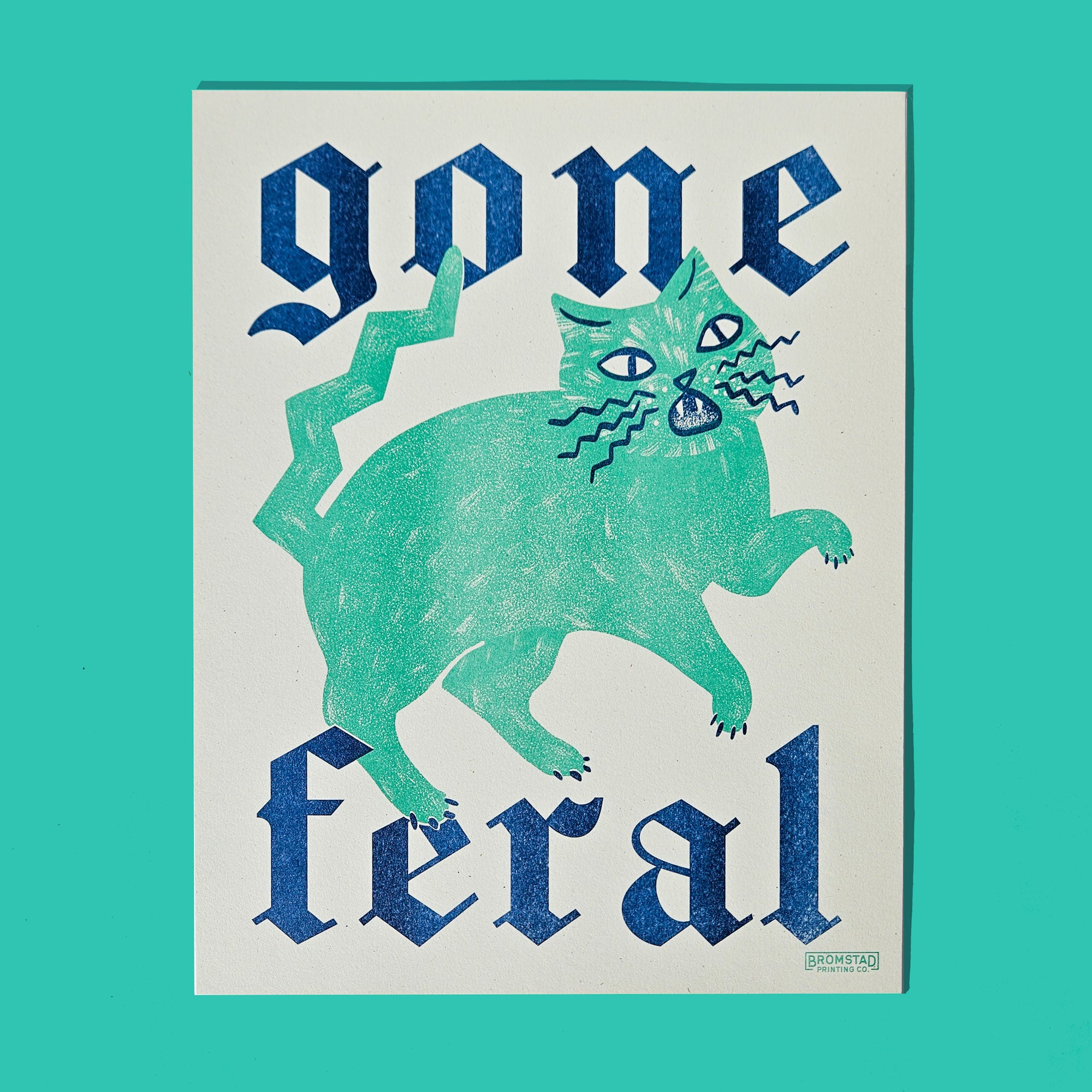 Gone Feral Cat - Risograph Print