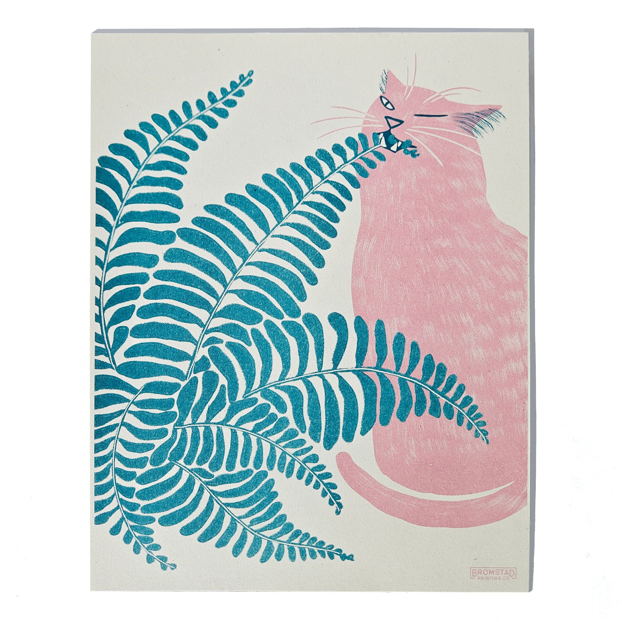 Fern Cat - Risograph Print