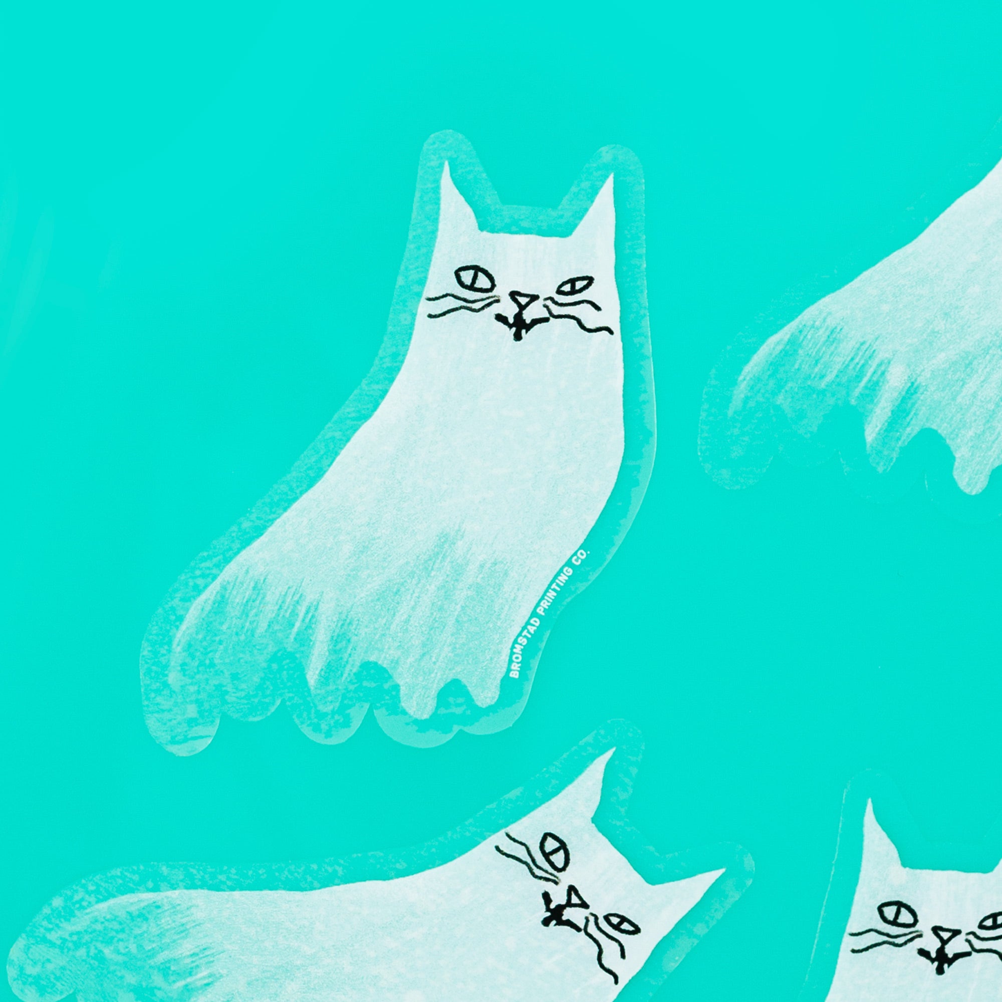 Ghost Cat Clear Sticker