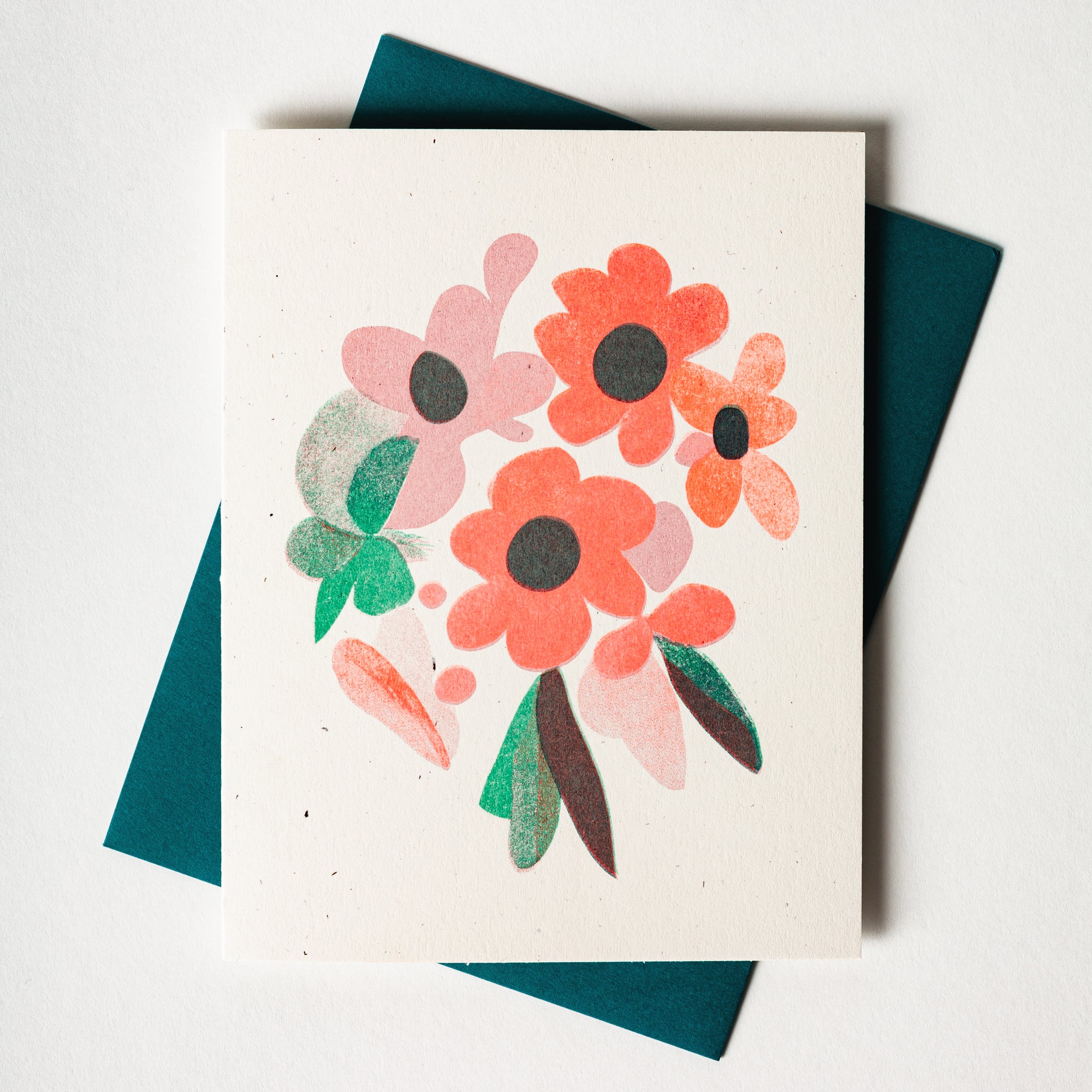 Abstract Flowers - Risograph Card