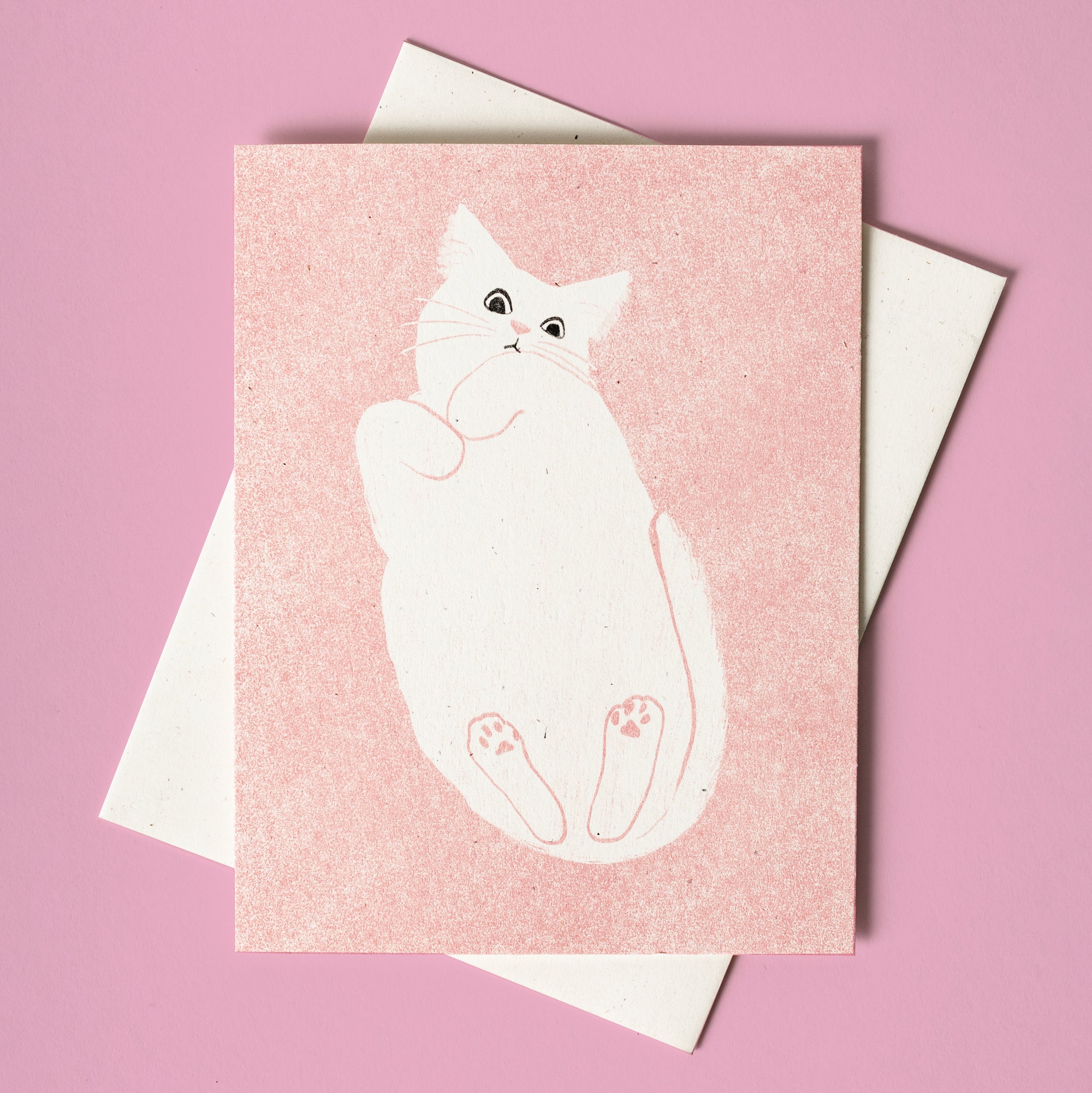 Cat on Glass - Risograph Card